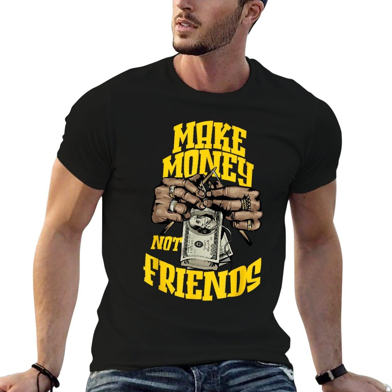 Retro Thunder Yellow 4s Black White Color Match  Affordable Price T-Shirt