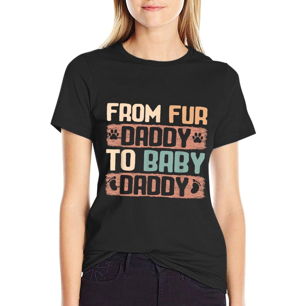 From Fur Daddy To Baby Daddy Funny Dog Dad Pregnancy Announc  Rolled Sleeves T-Shirt