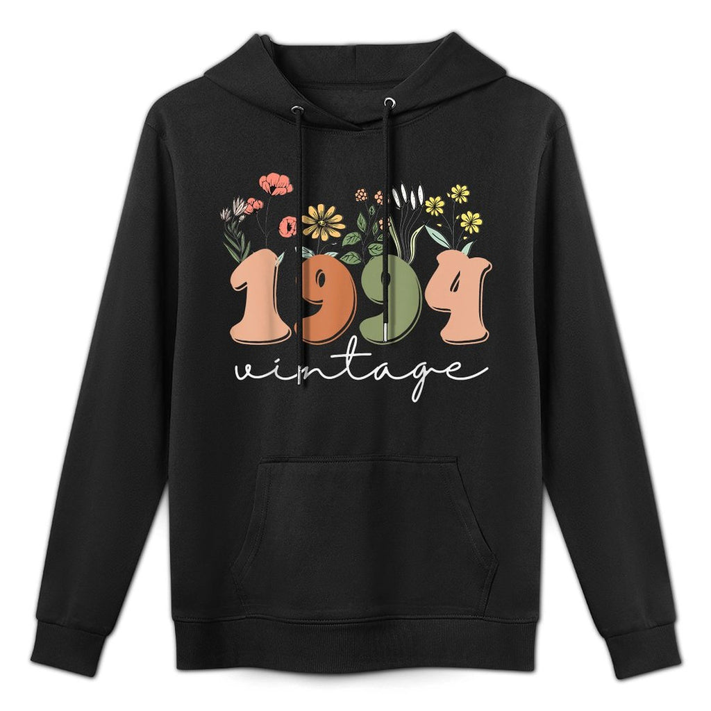 30 Years Old Vintage 1994 30th Birthday Wildflower Women Versatile Streetwear Hoodie