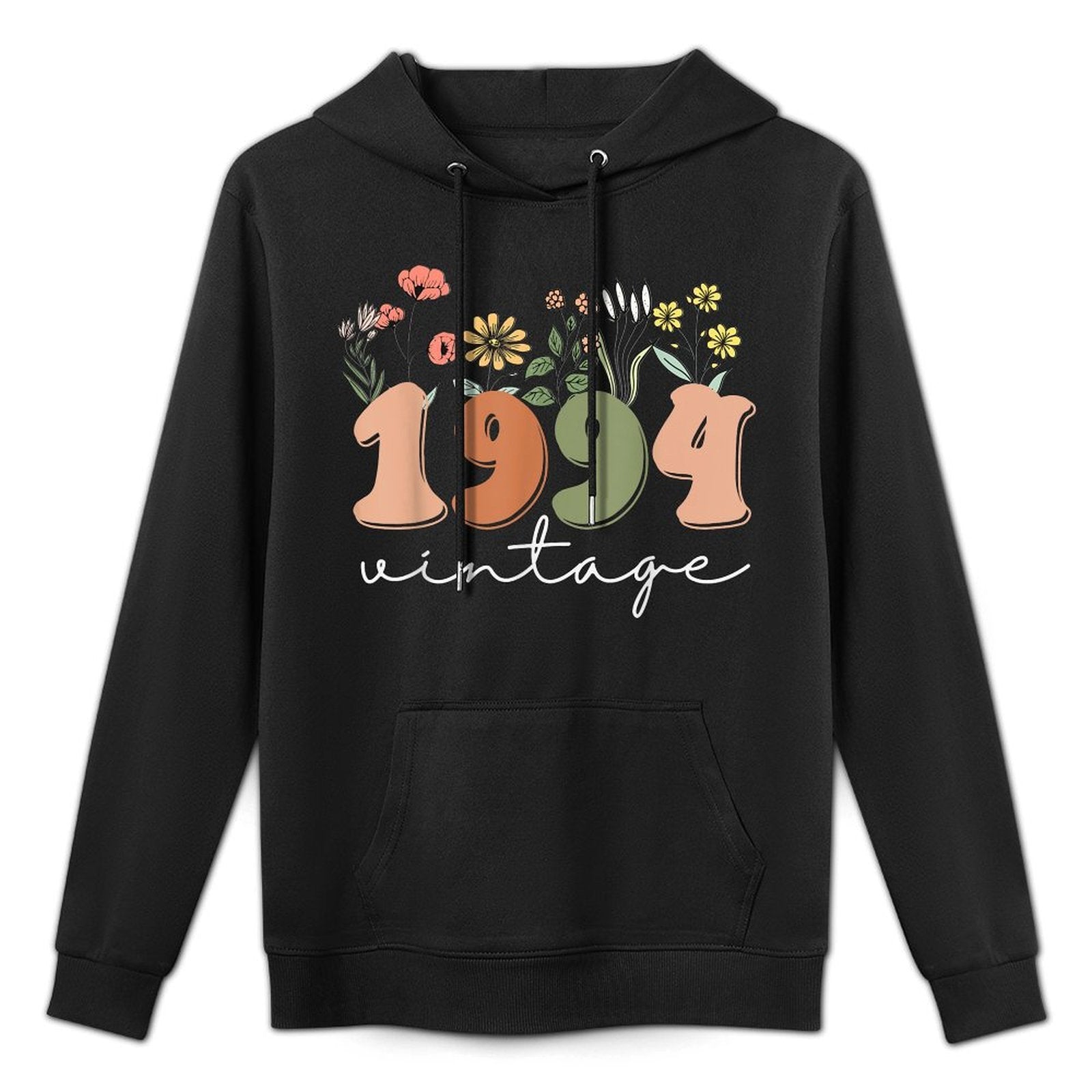 30 Years Old Vintage 1994 30th Birthday Wildflower Women Versatile Streetwear Hoodie
