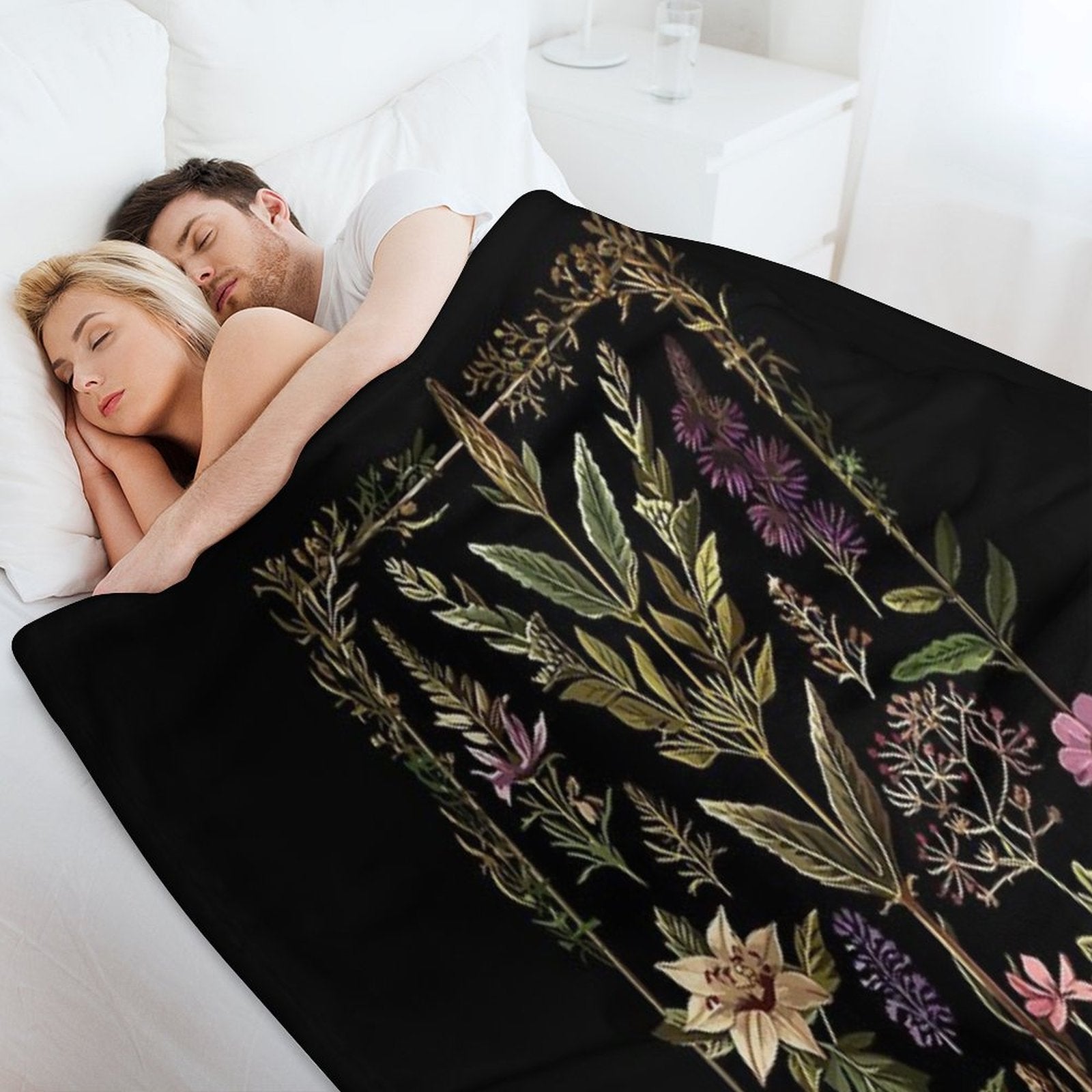 Dark Victorian Witch Herbs Durable Throw Blanket