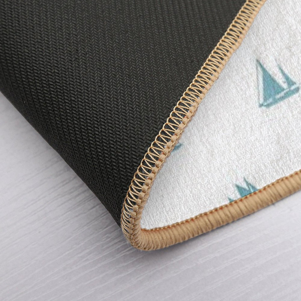 Sail Boats Drifting Away Print  Non-Slip Bath Mat