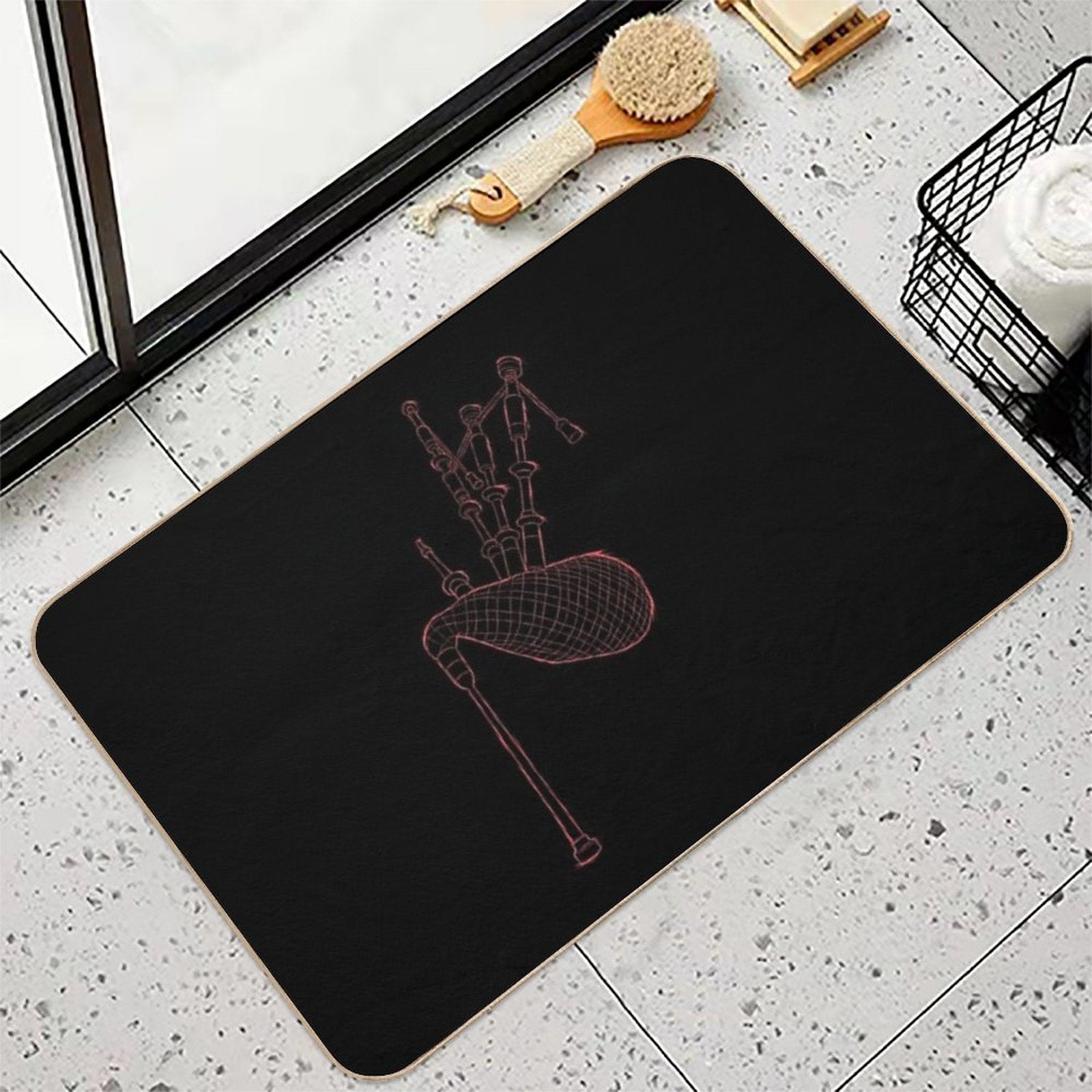 Bagpipes Scotland Musician Woodwind Gifts  Anti-Trip Bath Mat