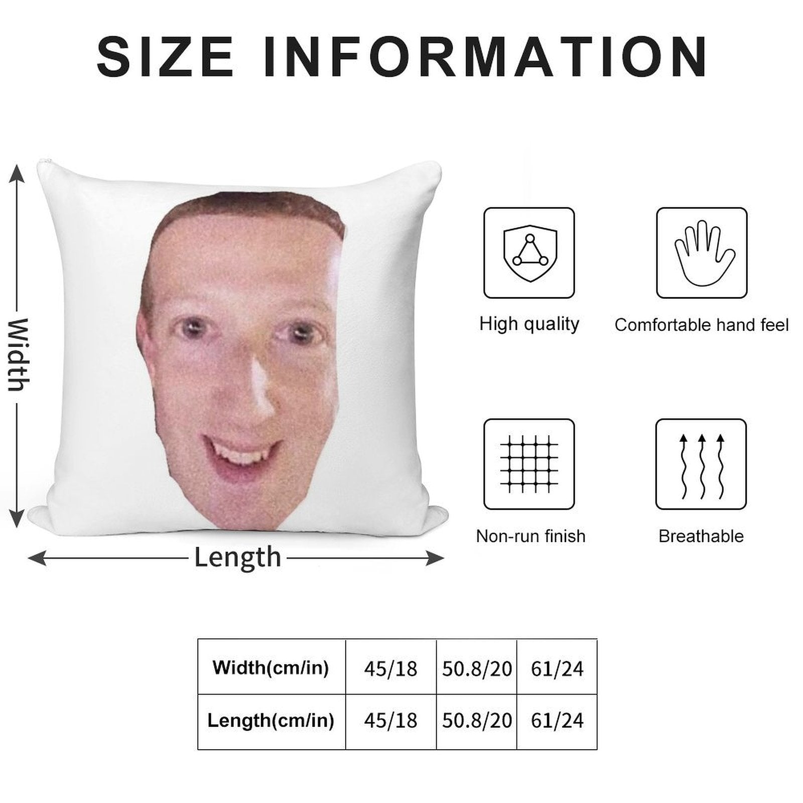 Cursed Zucc Soft Decorative Cover Throw Pillow