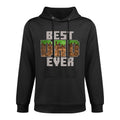 Pixel Block Best Dad Ever Earth Grass Funny Gamer Art Adjustable Hood Hoodie