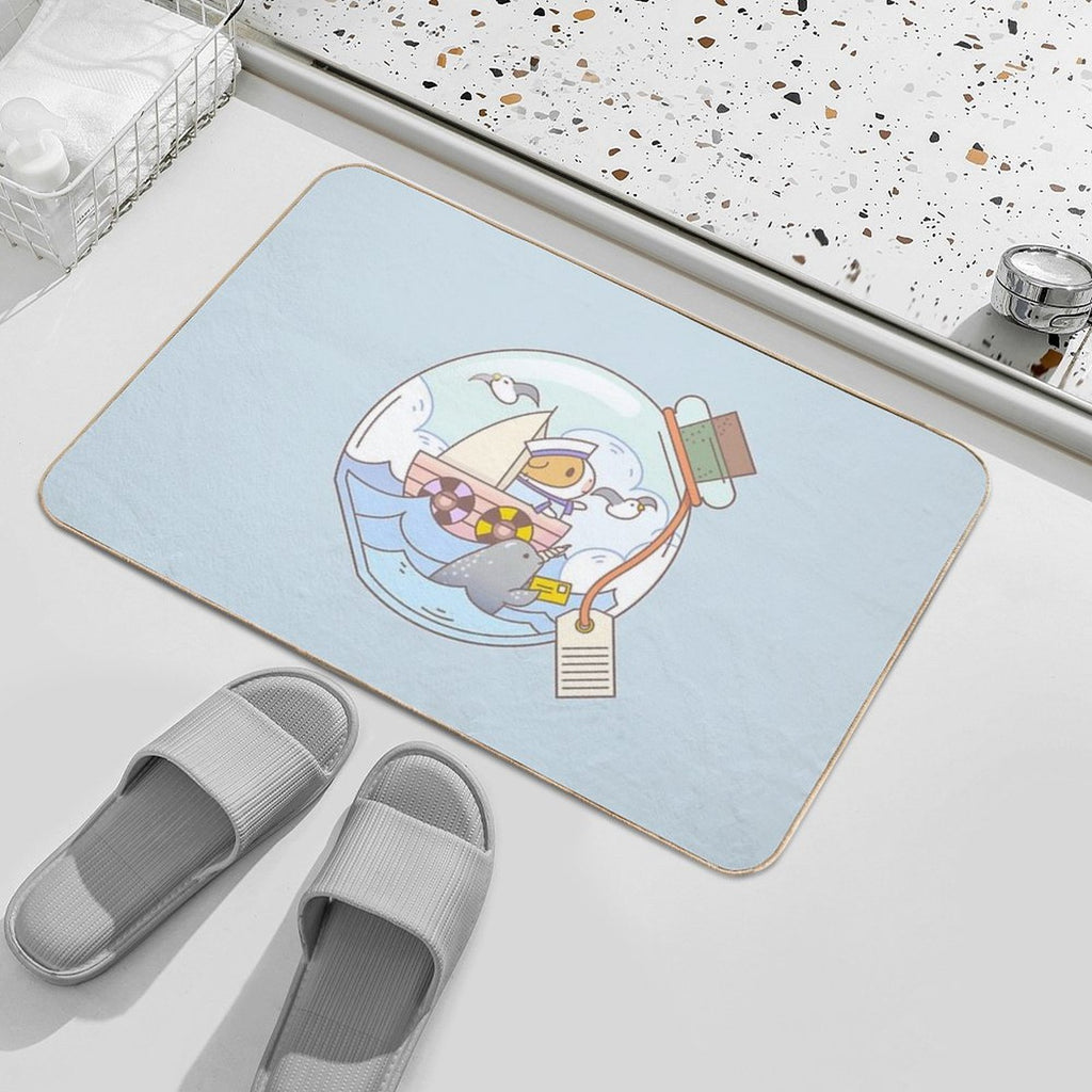 Bubu The Guinea Pig, A Jar of Adventure  Fade-Resistant Bath Mat