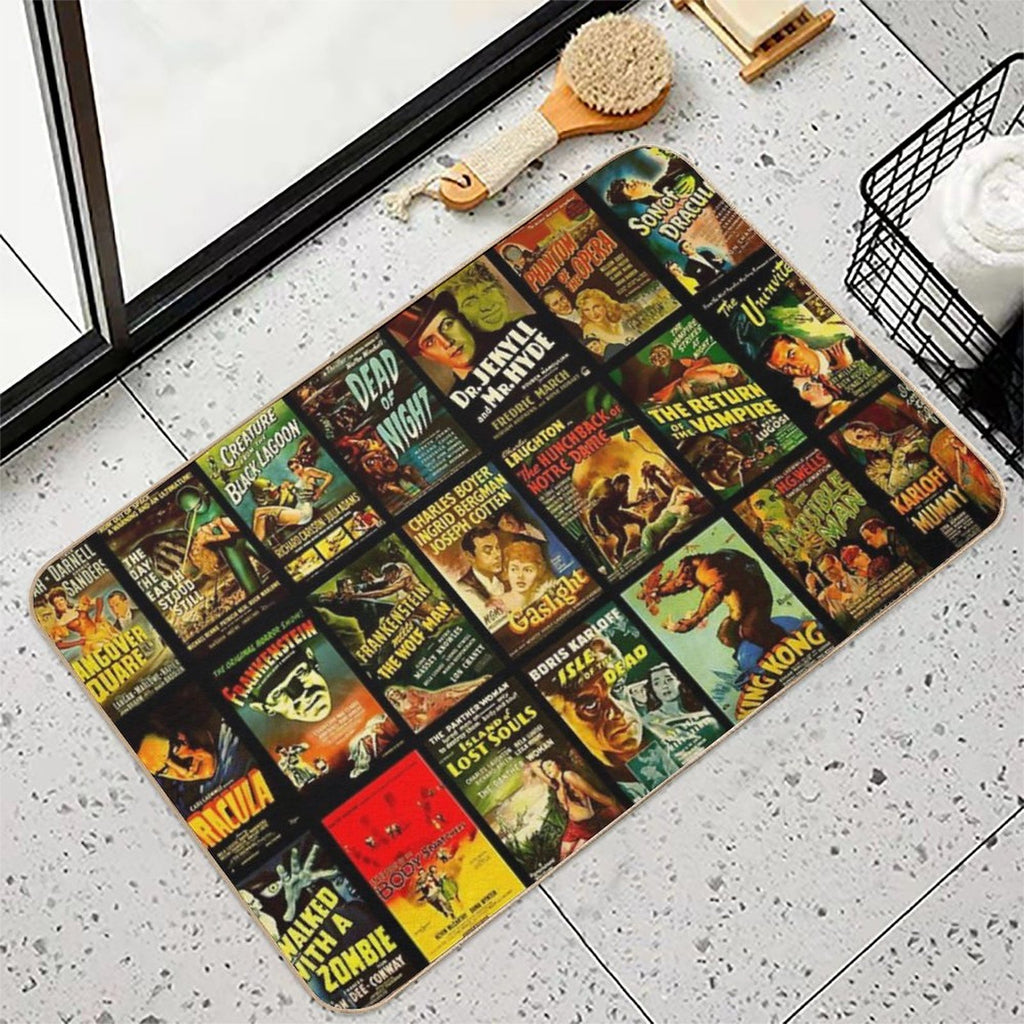 Vintage Classic Horror Monster Movie Posters  Rapid-Drying Bath Mat