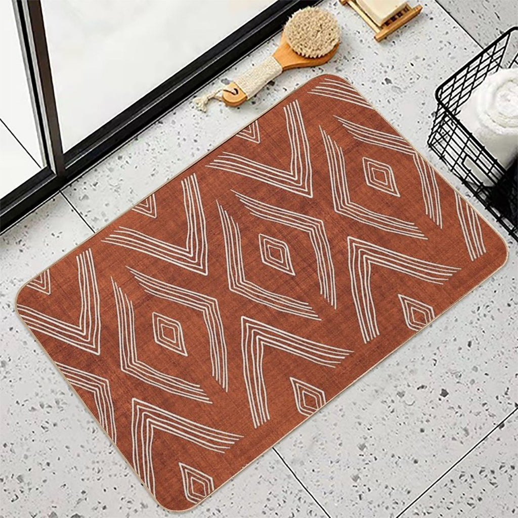 Birch in Rust  Easy To Clean Bath Mat