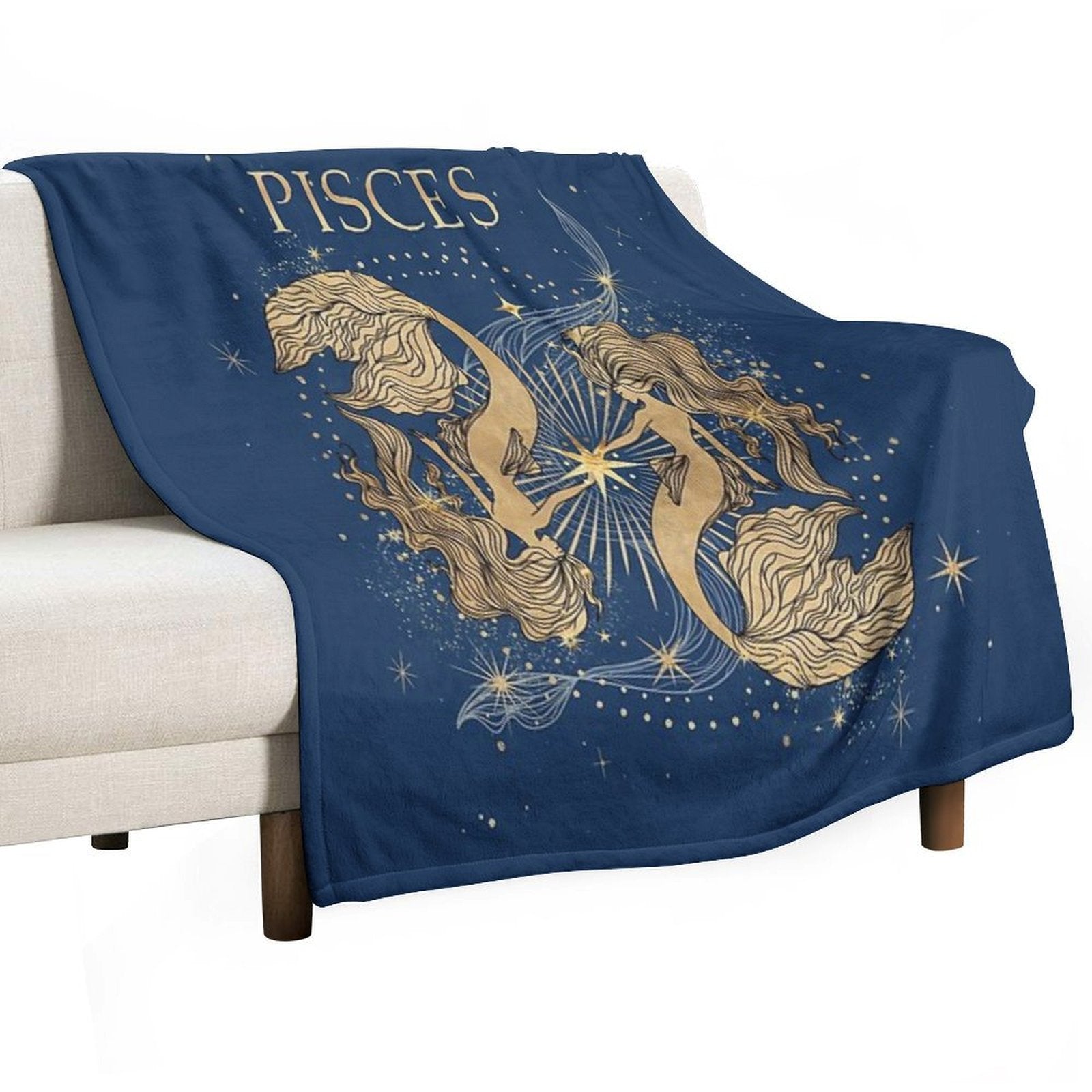 Pisces Zodiac Woman Multi-functional Throw Blanket