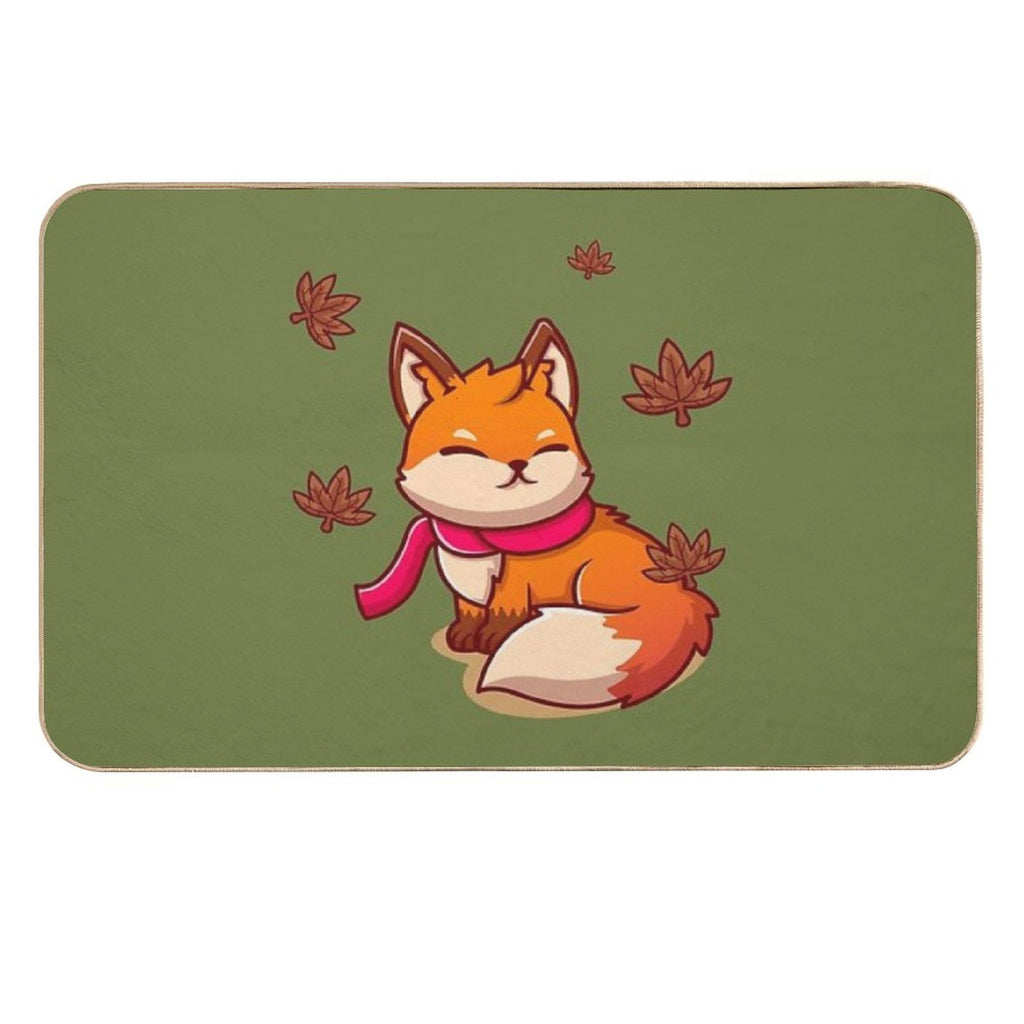 Cute Fox Fall - Color  Eco-Friendly Bath Mat