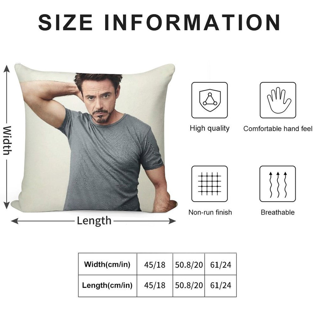 Robert Downey Jr Soft Washable Throw Pillow