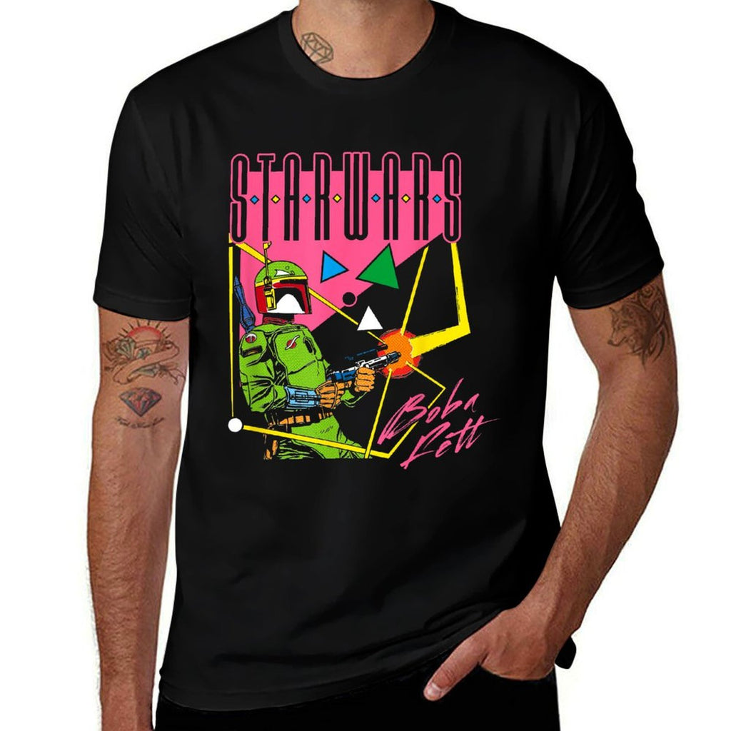 Star Wars Boba Fett 90's Retro Blast From The Past  Fade-proof Color T-Shirt
