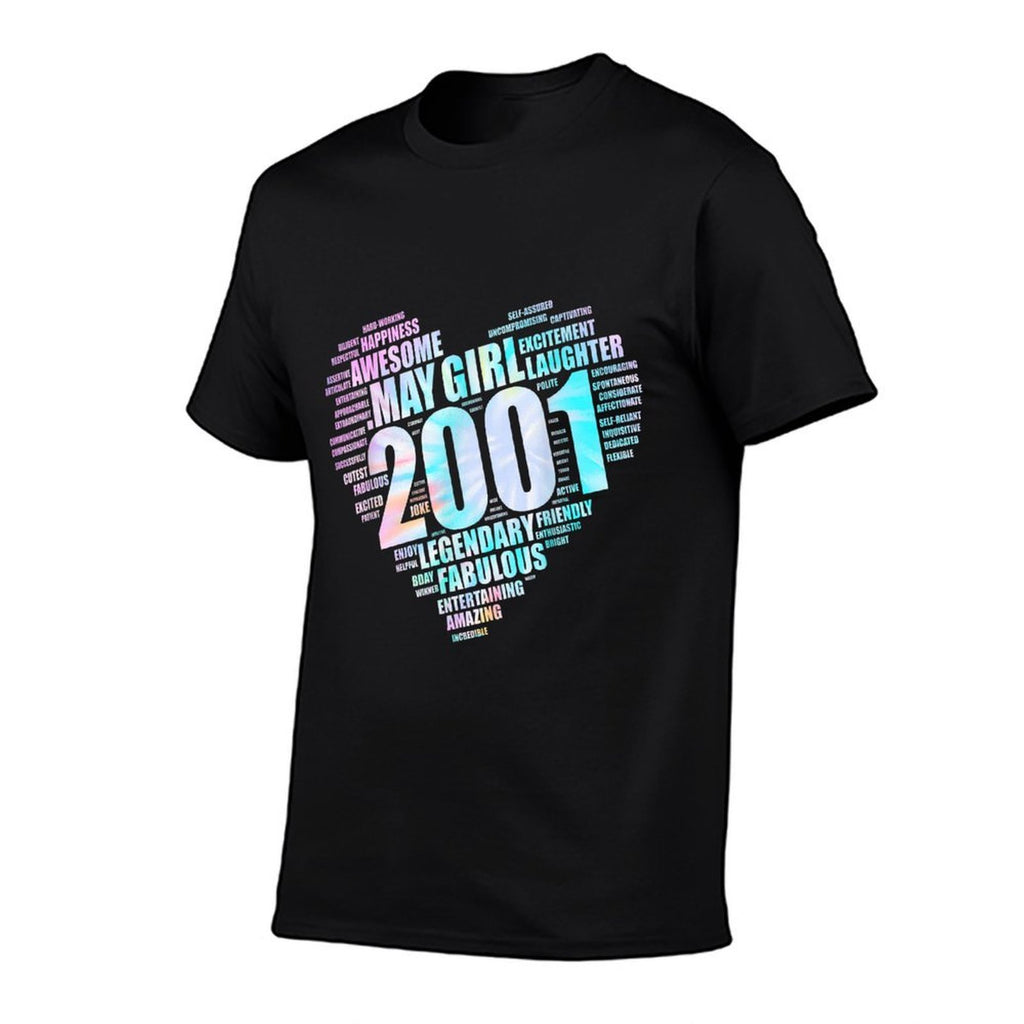 MAY GIRL 2001 Awesome Fabulous Big Heart 21st Birthday  Wrinkle-resistant T-Shirt