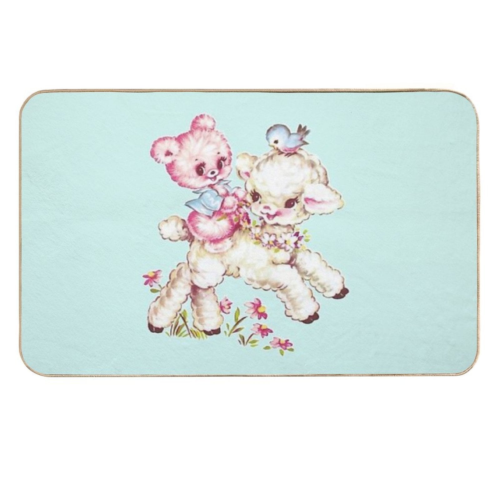 Lamb Lovely Bear  Easy Maintenance Bath Mat
