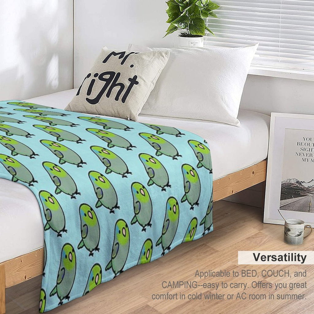 Chubby Green Parrotet All-season Throw Blanket