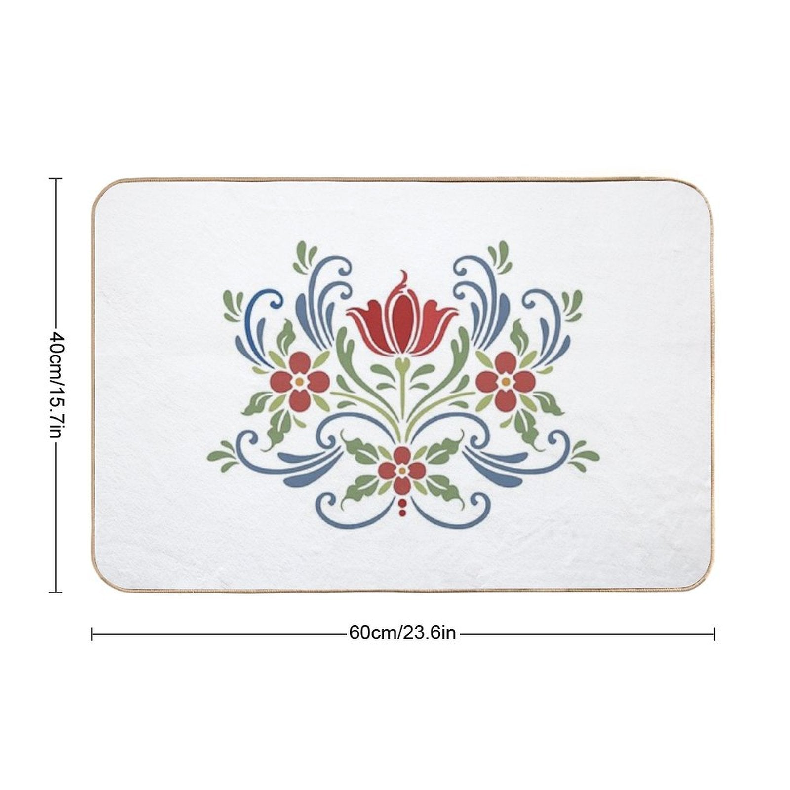 Scandinavian Flowers  Pet-Safe Bath Mat