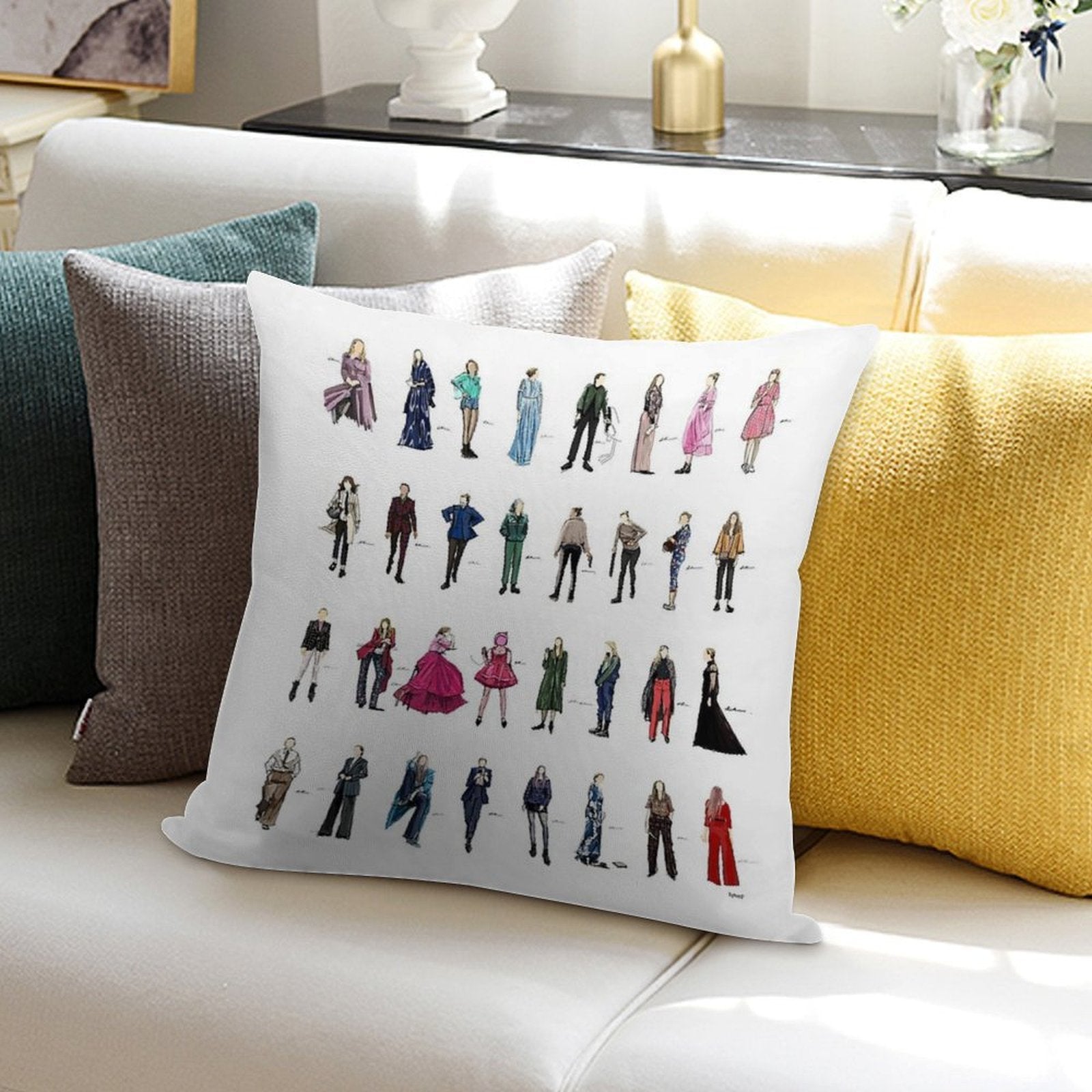 Killing Eve Villanelle Fashion Looks Version3.1 Soft Shrink-Resistant Throw Pillow