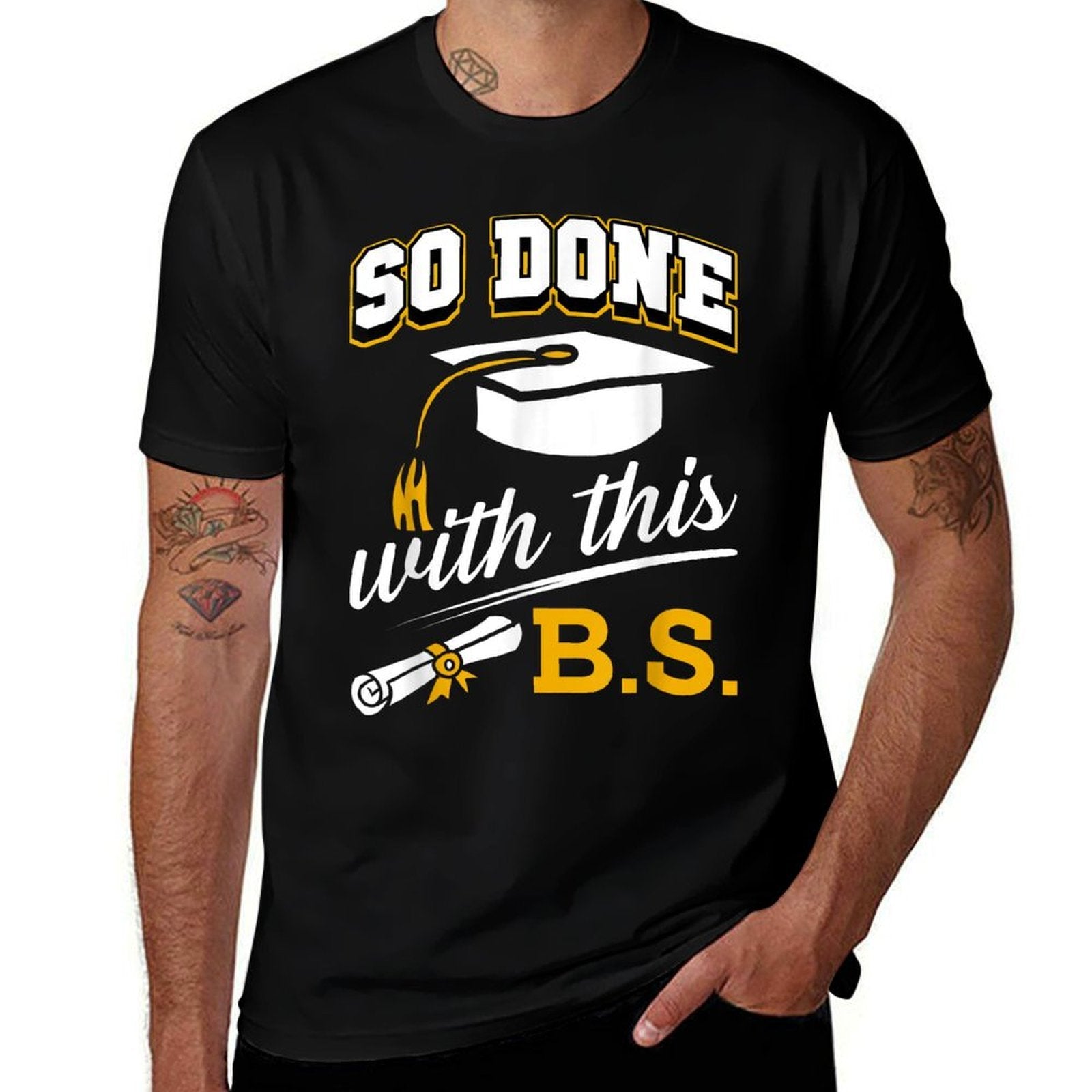 So Done With This BS Funny Bachelors College Graduation 2025  Moisture-wicking T-Shirt