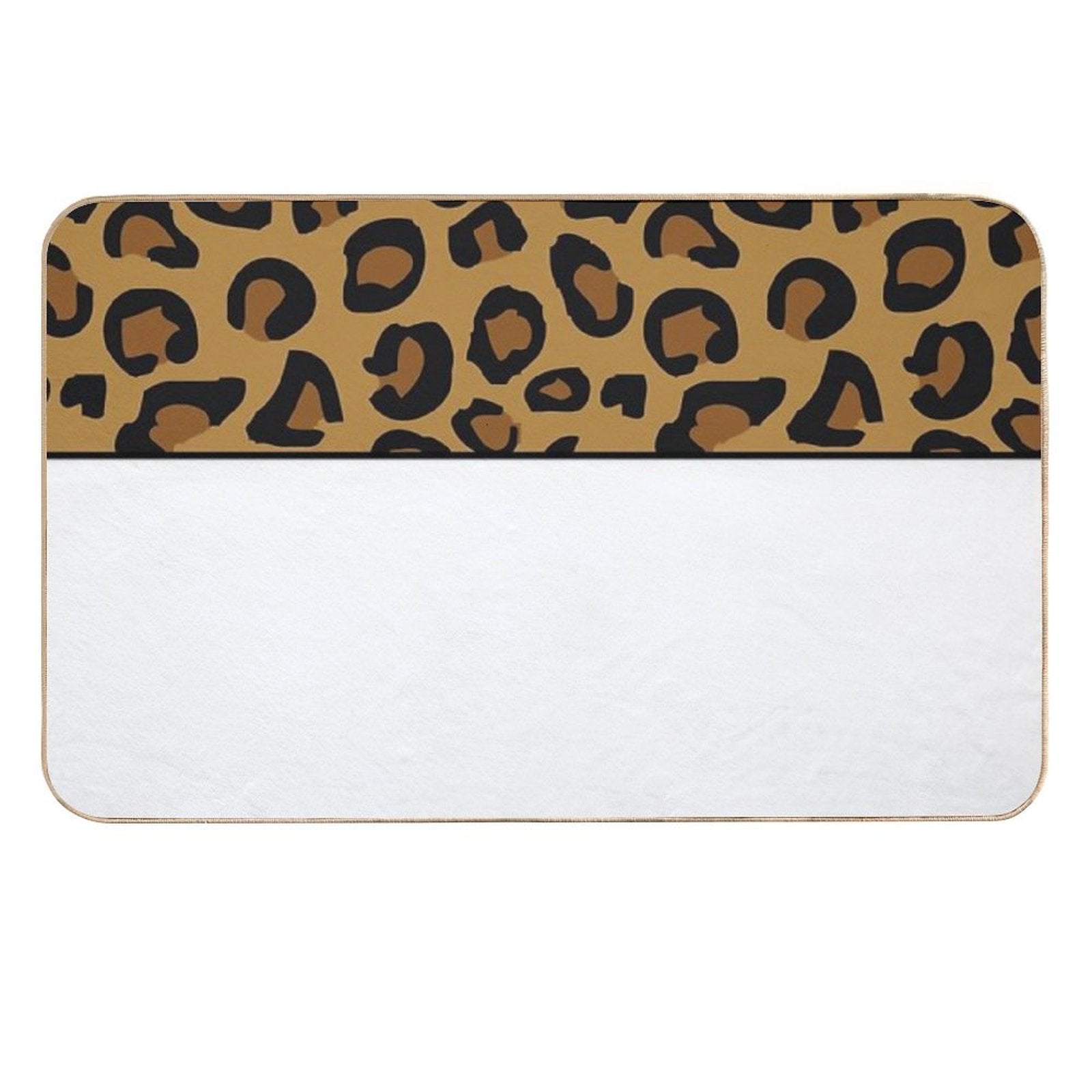 Animal Leopard Print with White  Anti-Trip Bath Mat