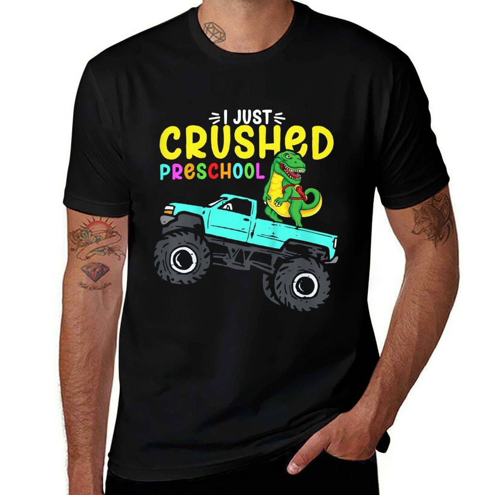 Kids I Just Crushed Preschool Graduation Toddler Boy Trex  Quick-drying T-Shirt