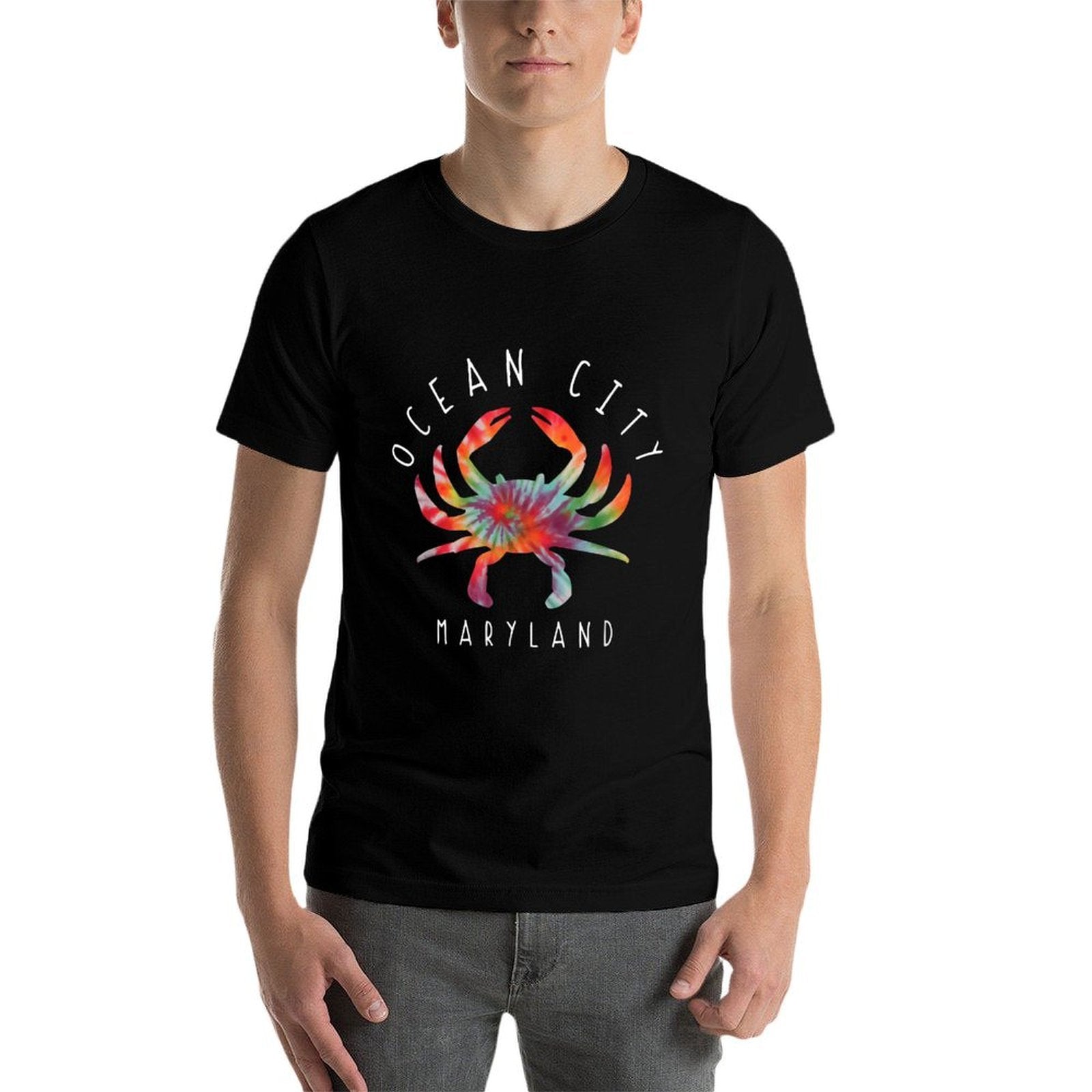 Ocean City Maryland Crab Tie Dye Summer Vacation  Slim-fit Cut T-Shirt