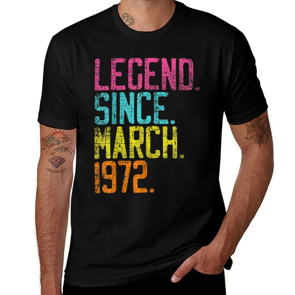 50th Birthday Gifts - Legend Since March 1972  Trendy Pattern T-Shirt