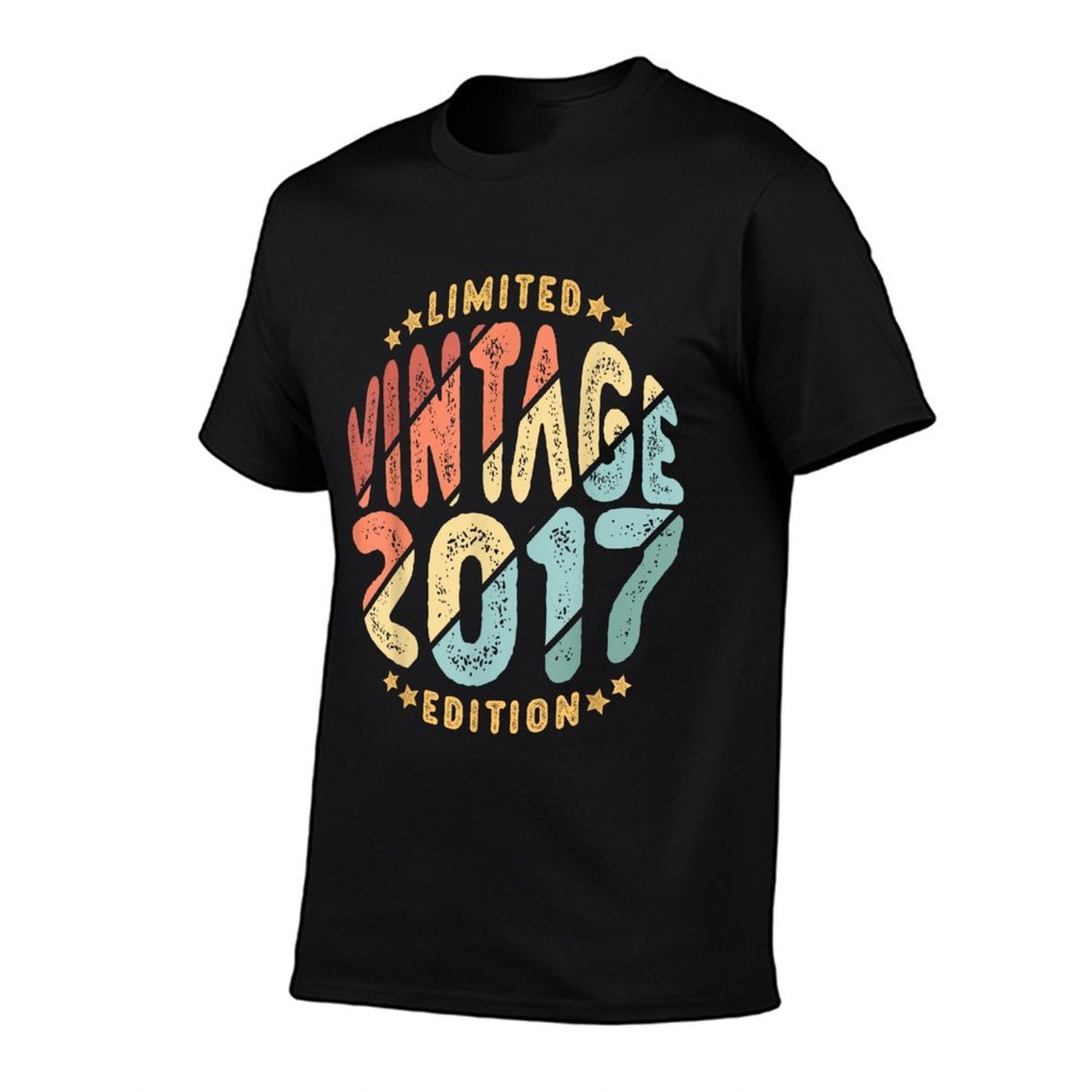 Vintage 2017 Limited Edition 7 Year Old Retro 7th Birthday  Oversized Silhouette T-Shirt