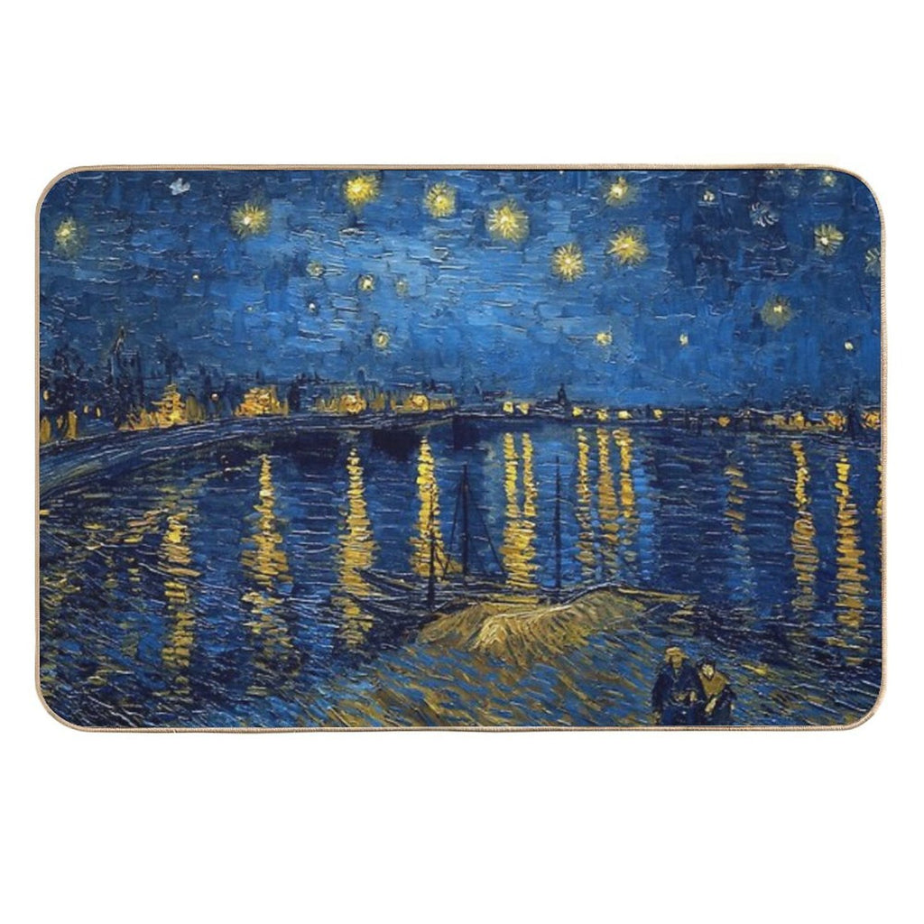 Starry Night Over The Rhone - Van Gogh (Re-edited)  Versatile Bath Mat