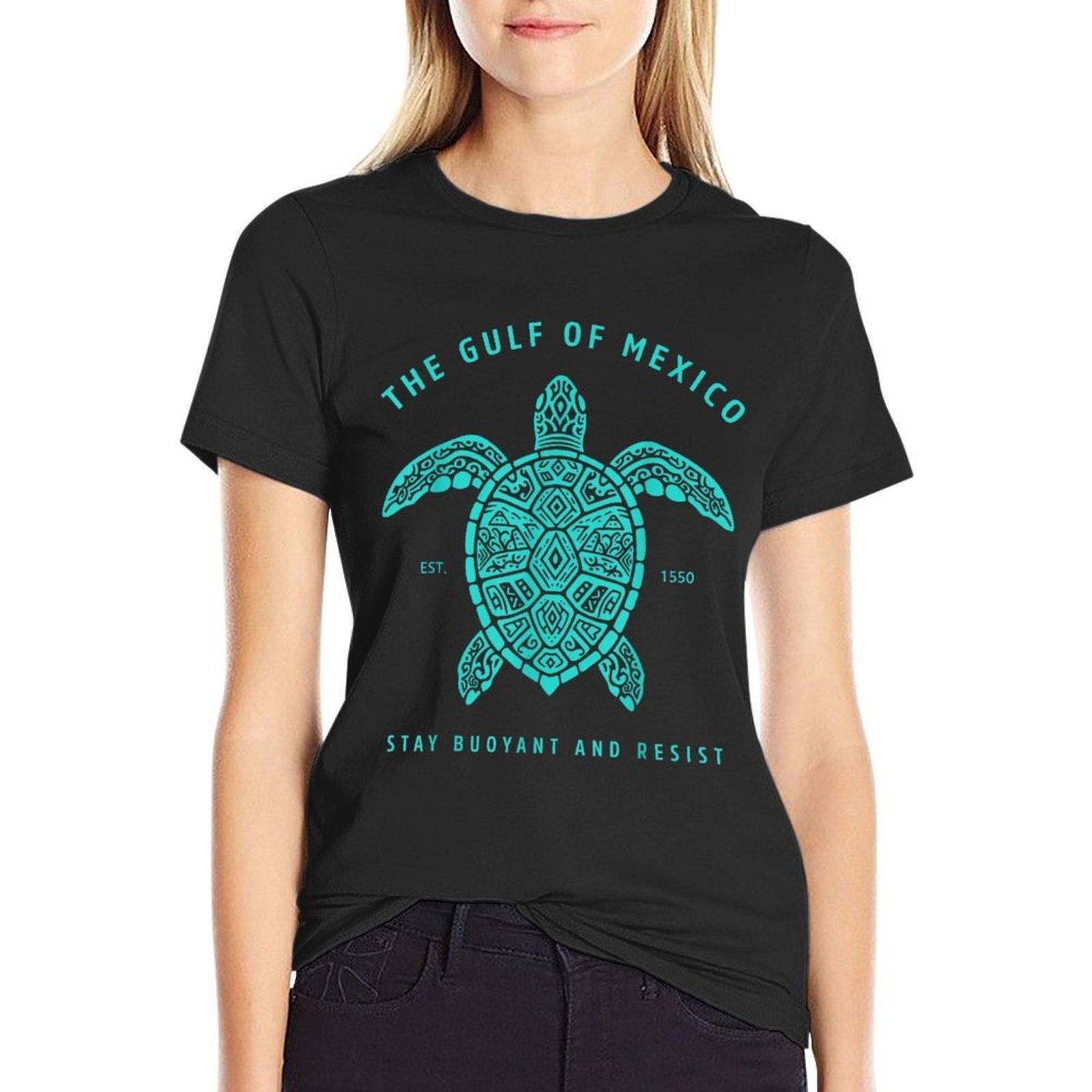 Sea Turtle Gulf Of Mexico Stay Buoyant And Resist  Fade-proof Color T-Shirt