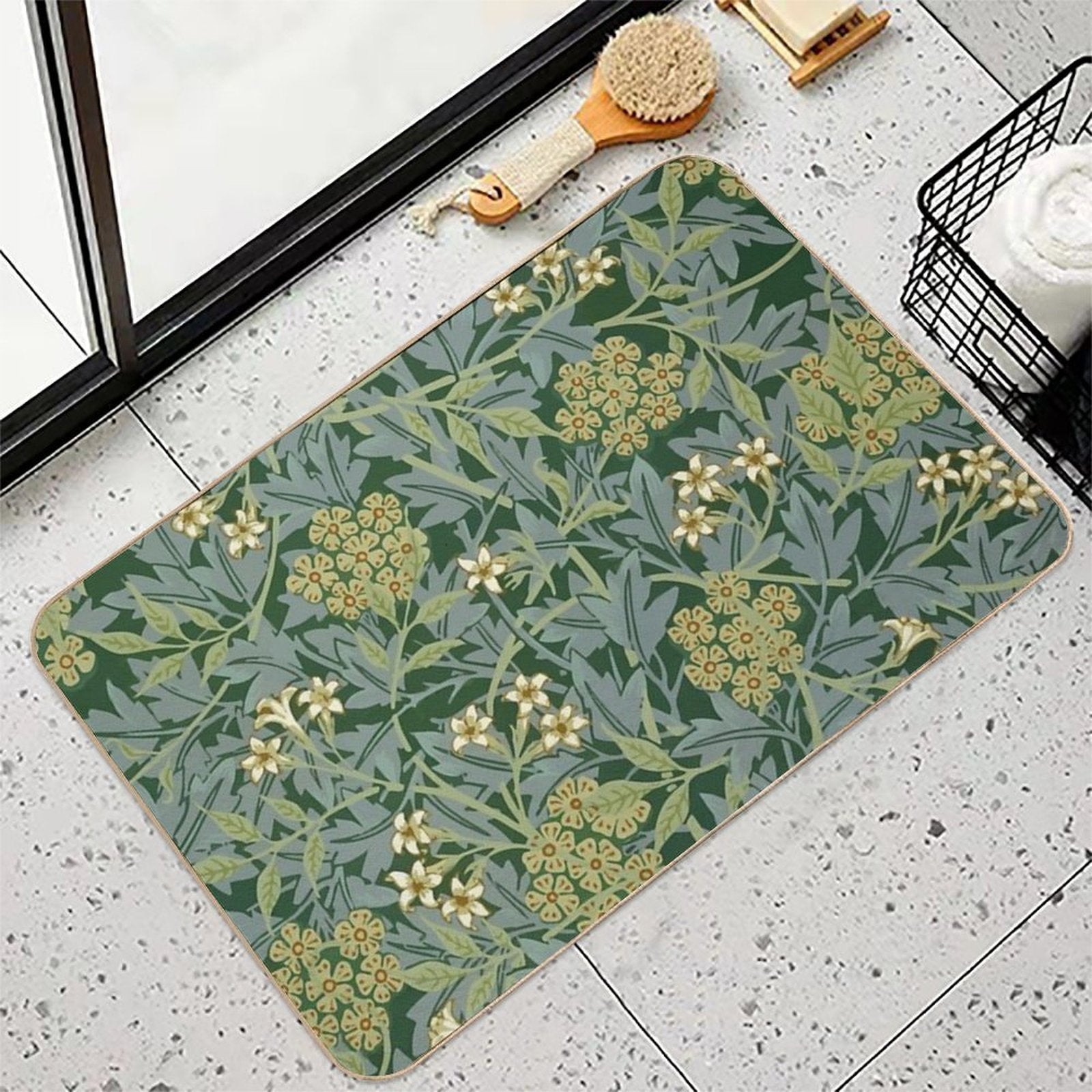 Jasmine by William Morris  Stain-Proof Bath Mat