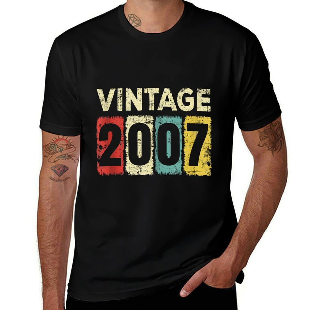 18 Year Old Birthday Vintage 2007 18th Birthday  Polyester Blend T-Shirt