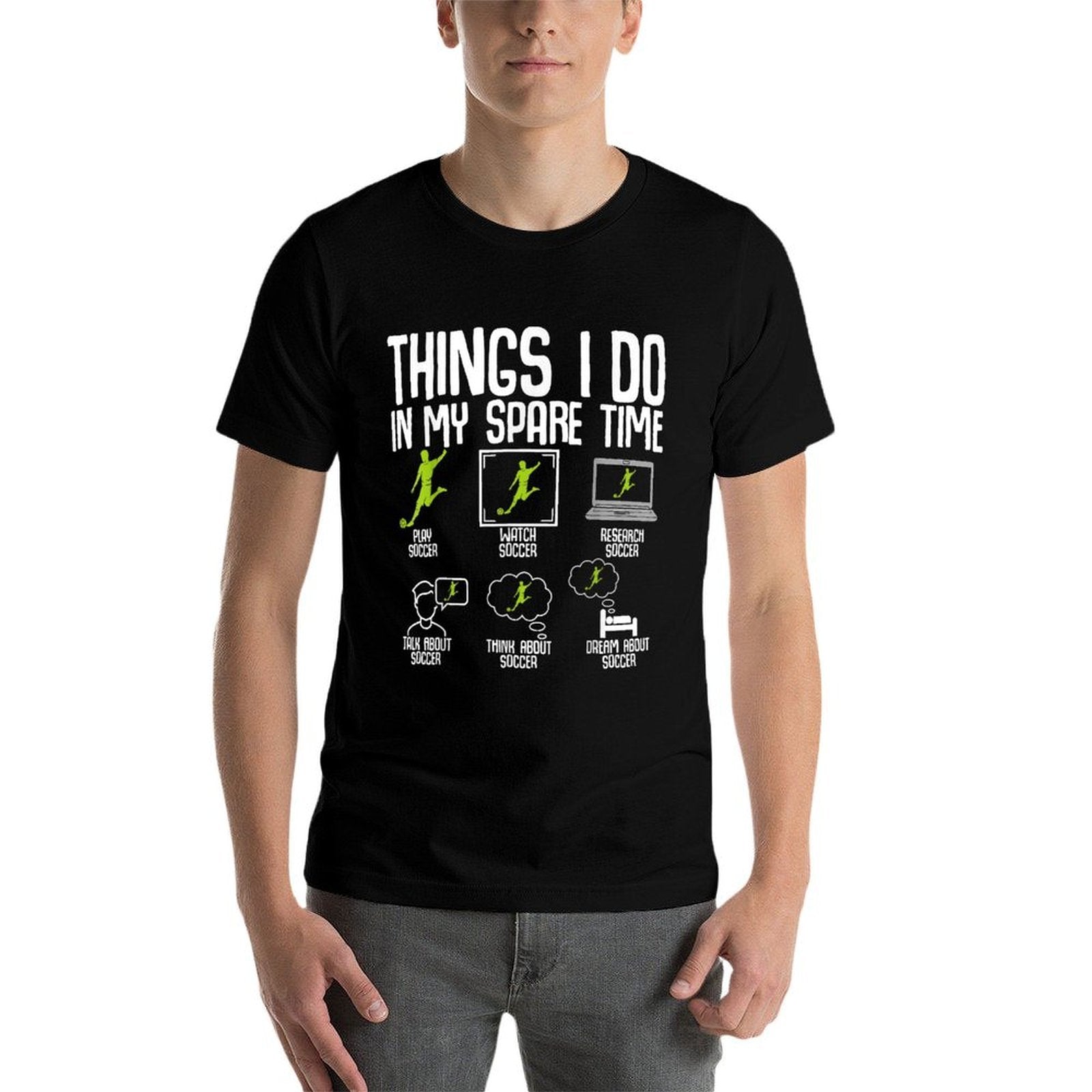 Things I Do in My Spare Time Soccer Boys Kids Youth Men  Rolled Sleeves T-Shirt