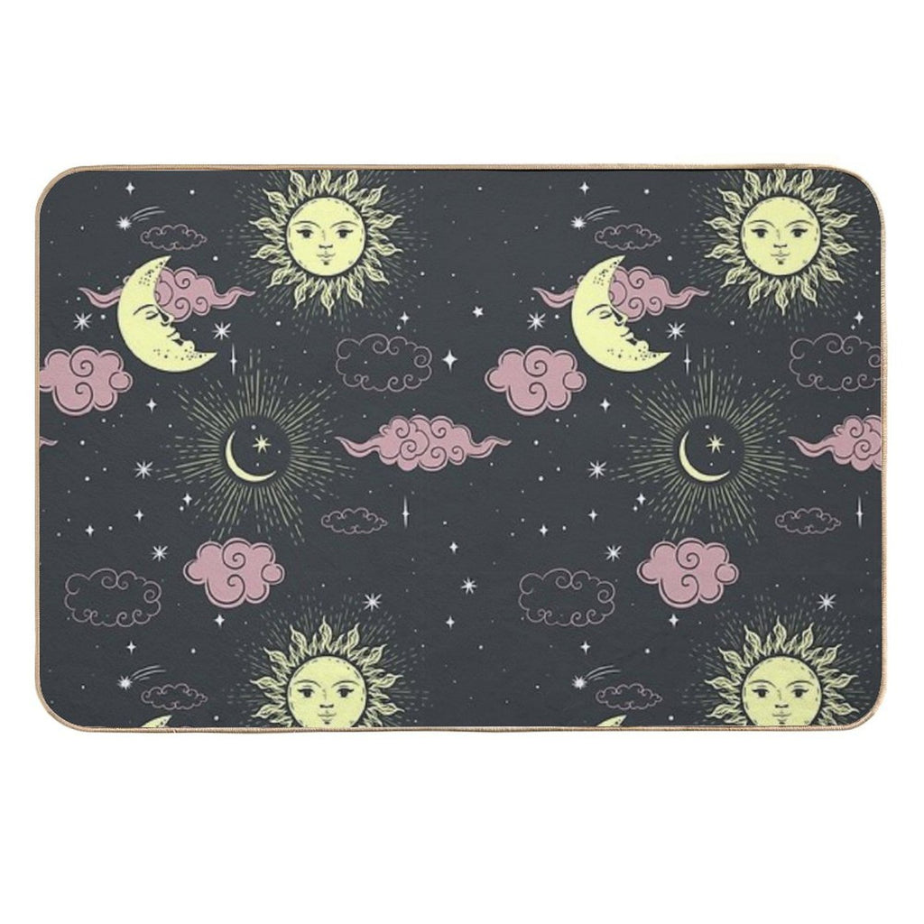 Stars And Moon Pattern  Stain-Proof Bath Mat