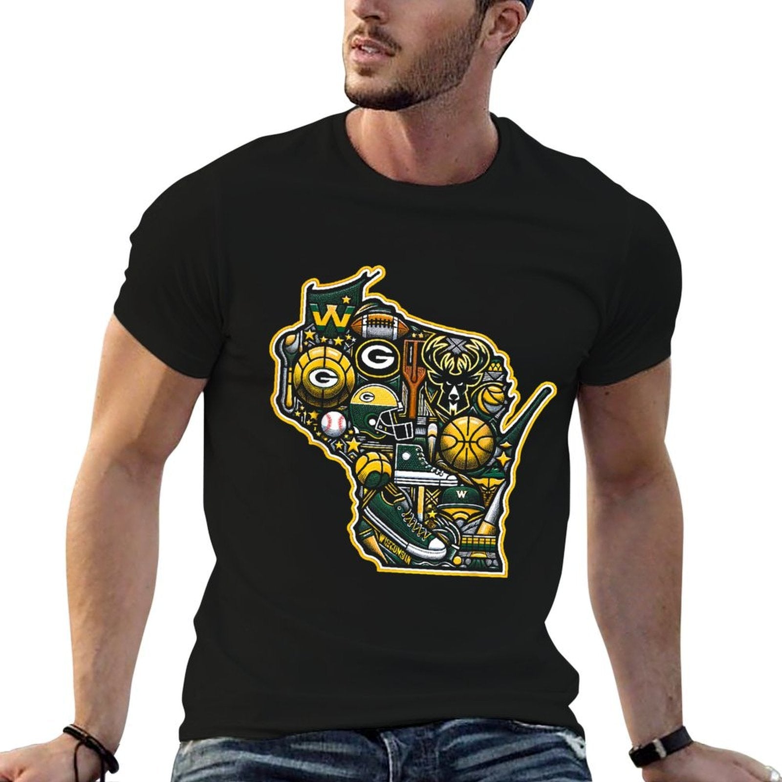 Wisconsin Sports  Cool Graphic  Men Women S - 6XL  Affordable Price T-Shirt