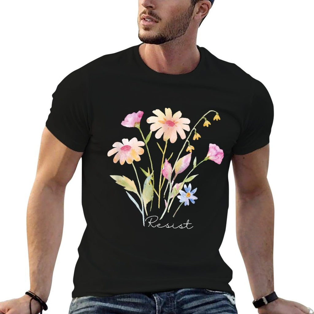 Resist Subtle Anti Trump Floral Botanical Protest Liberal  Easy-care T-Shirt