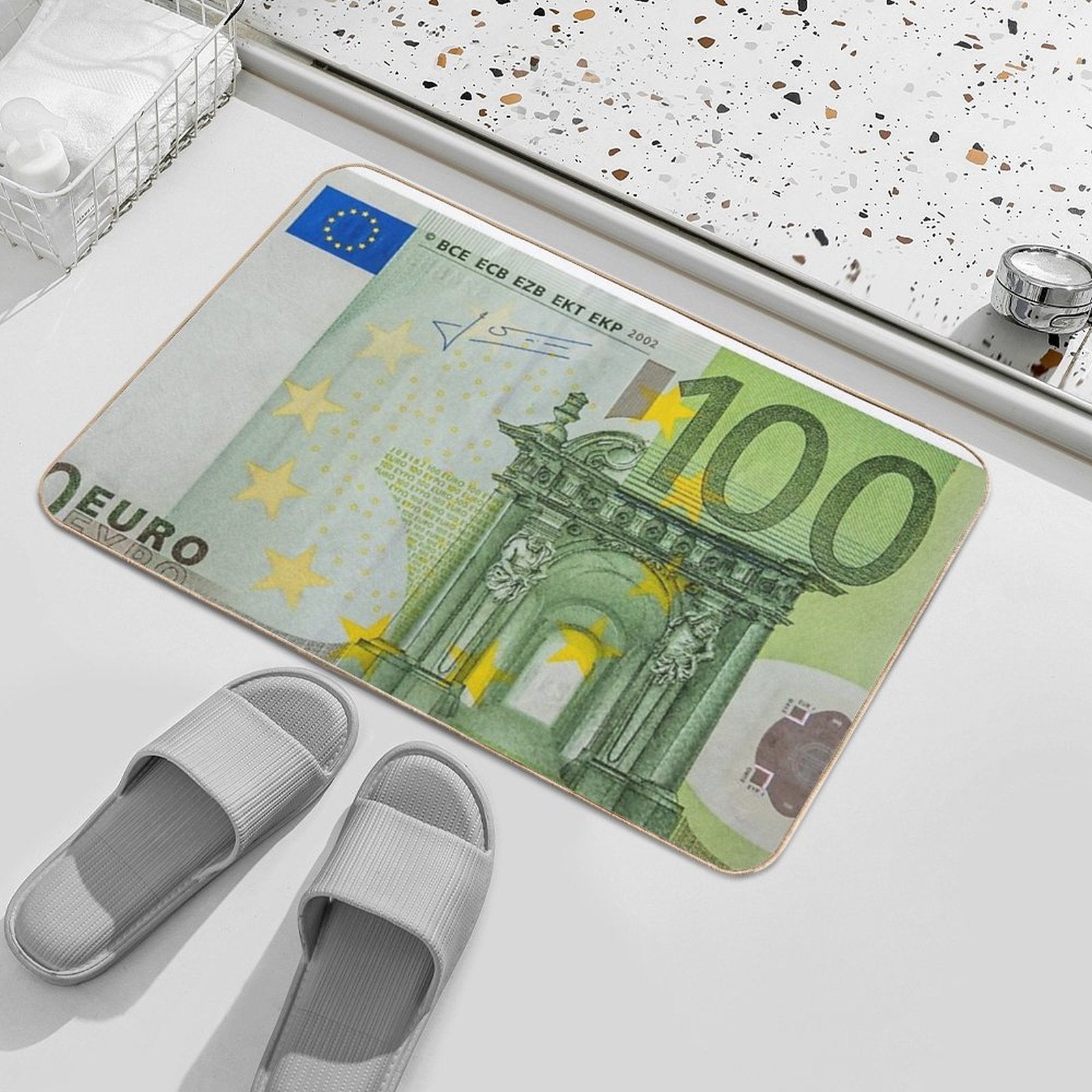 100 Euro Note for Good Luck Durable Bath Mat