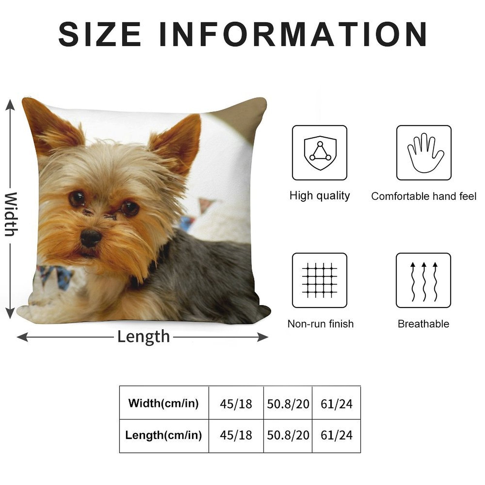 Yorkie in Bed Soft Multiple Sizes Throw Pillow