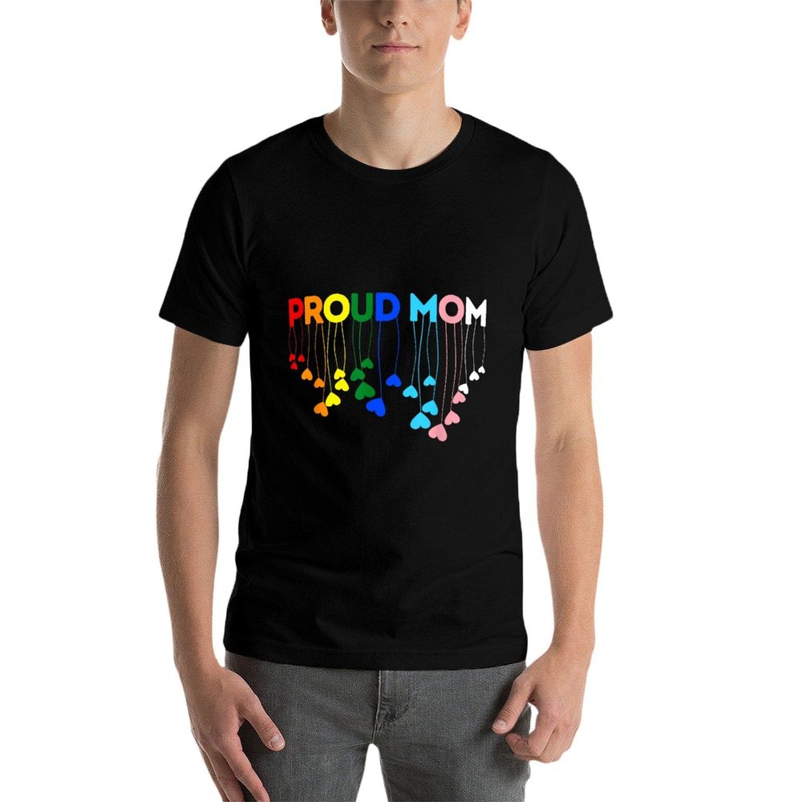 Proud Ally LGBTQ Transgender Proud Mom  Proud Trans Mom  Tagless Design T-Shirt