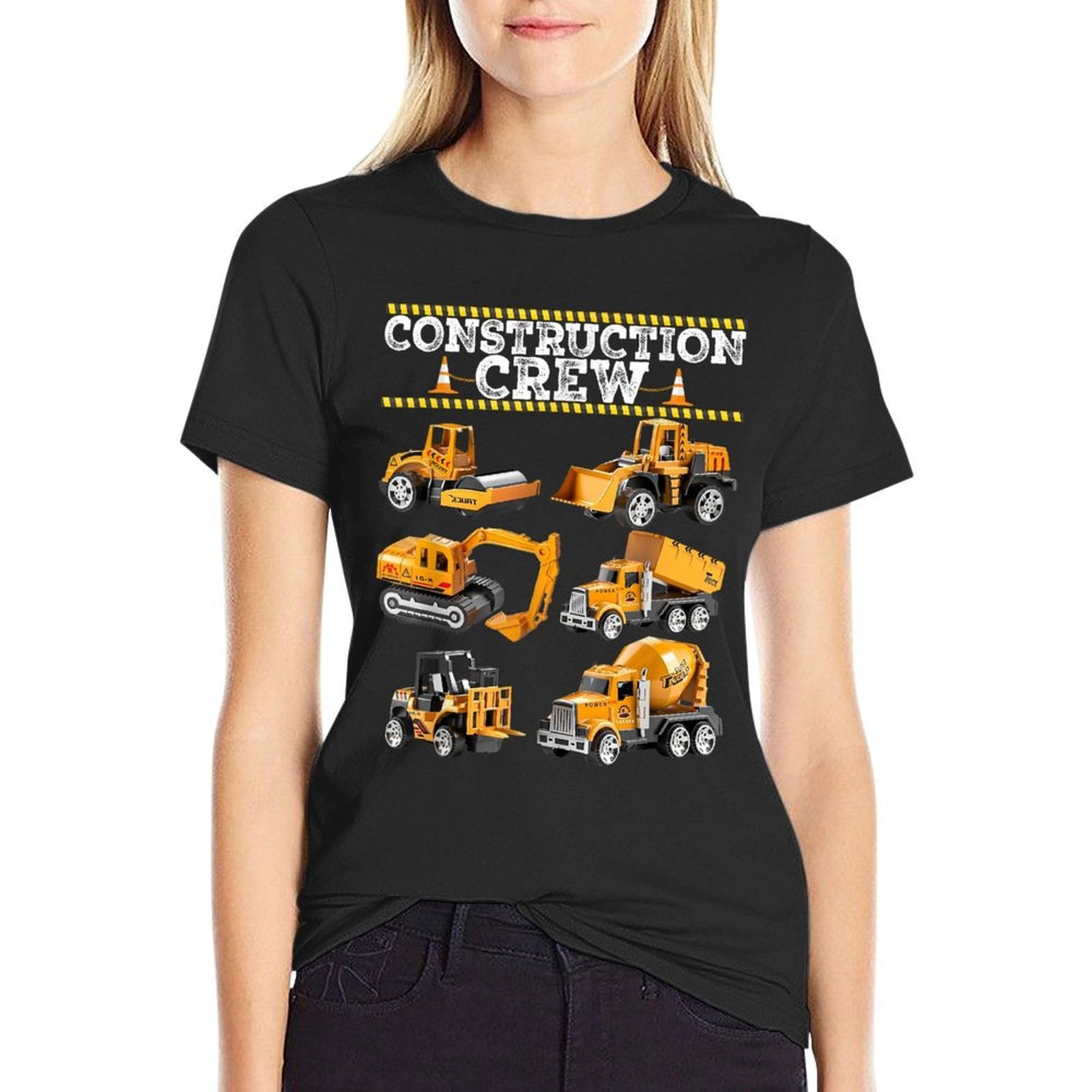 Construction Crew Worker Excavator Matching Birthday Boy  Relaxed-fit T-Shirt