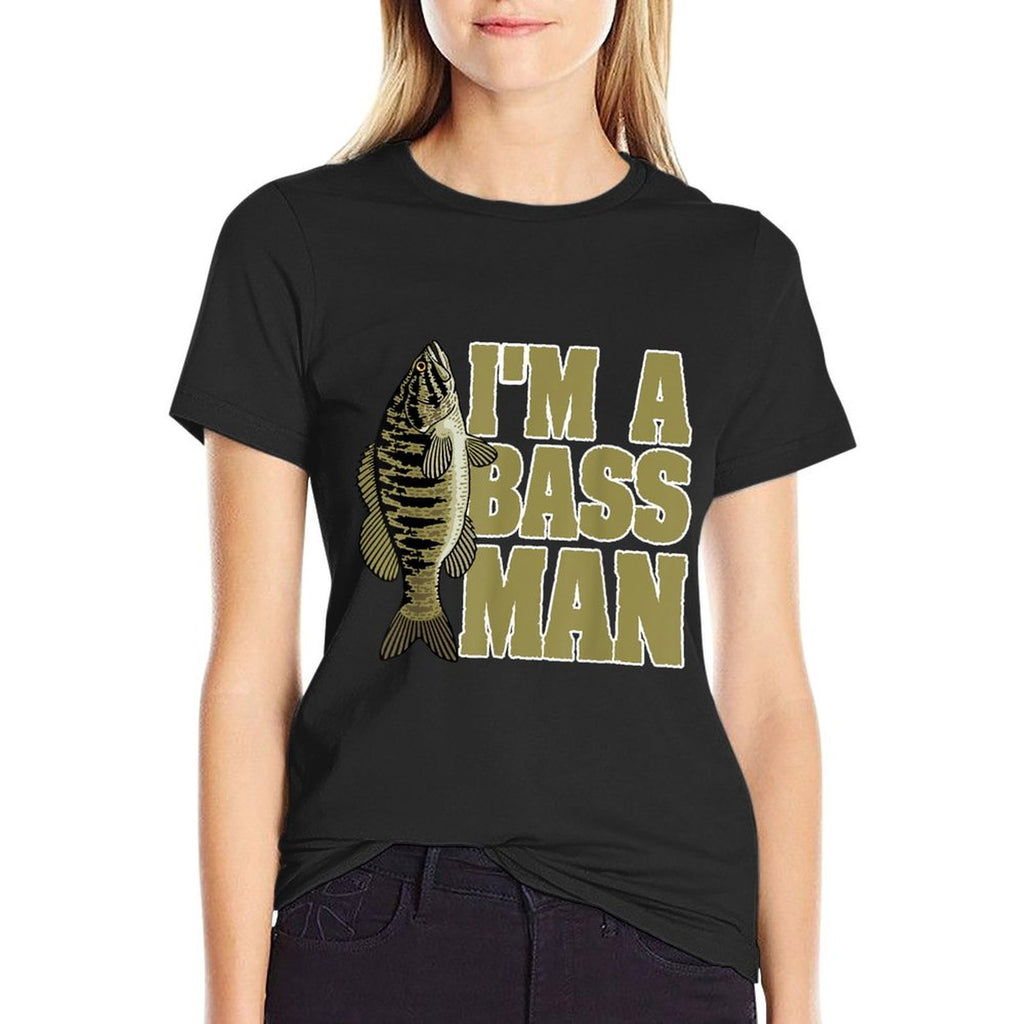 Bass Fishing Angling Mam Black Fish Fisherman Sport  Durable T-Shirt