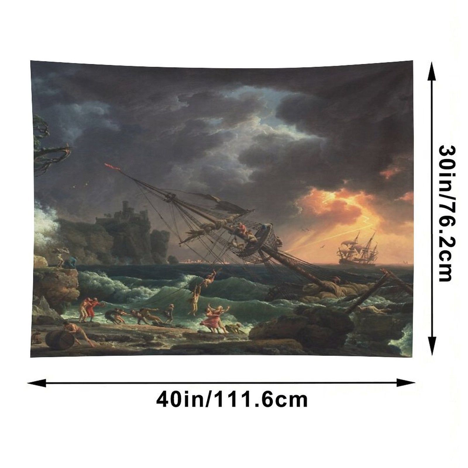The Shipwreck  Claude-Joseph Vernet  1772 Ocean Storm Marine Ship Art Tapestry