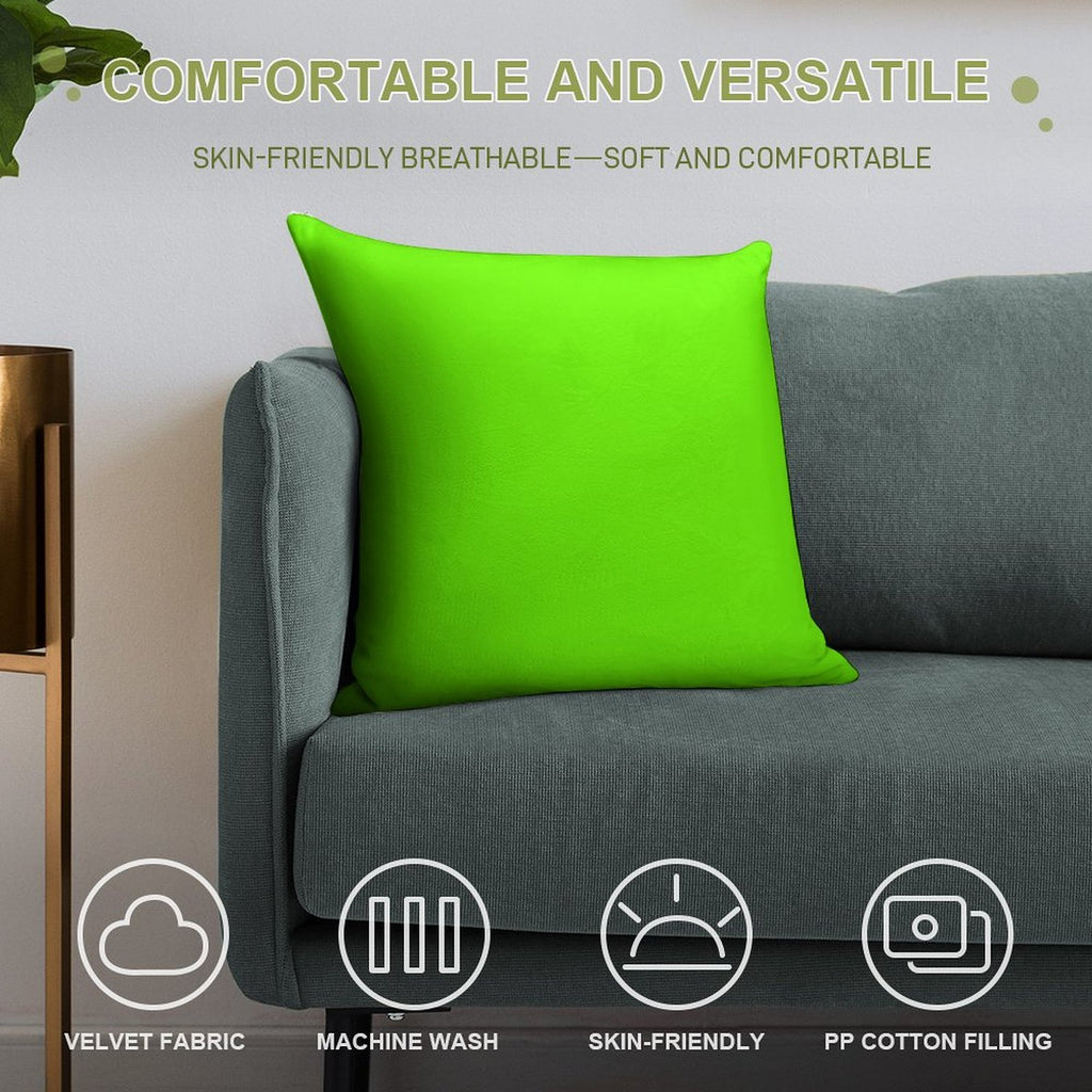 Super Bright Fluorescent Green Neon Soft Anti-Pilling Throw Pillow