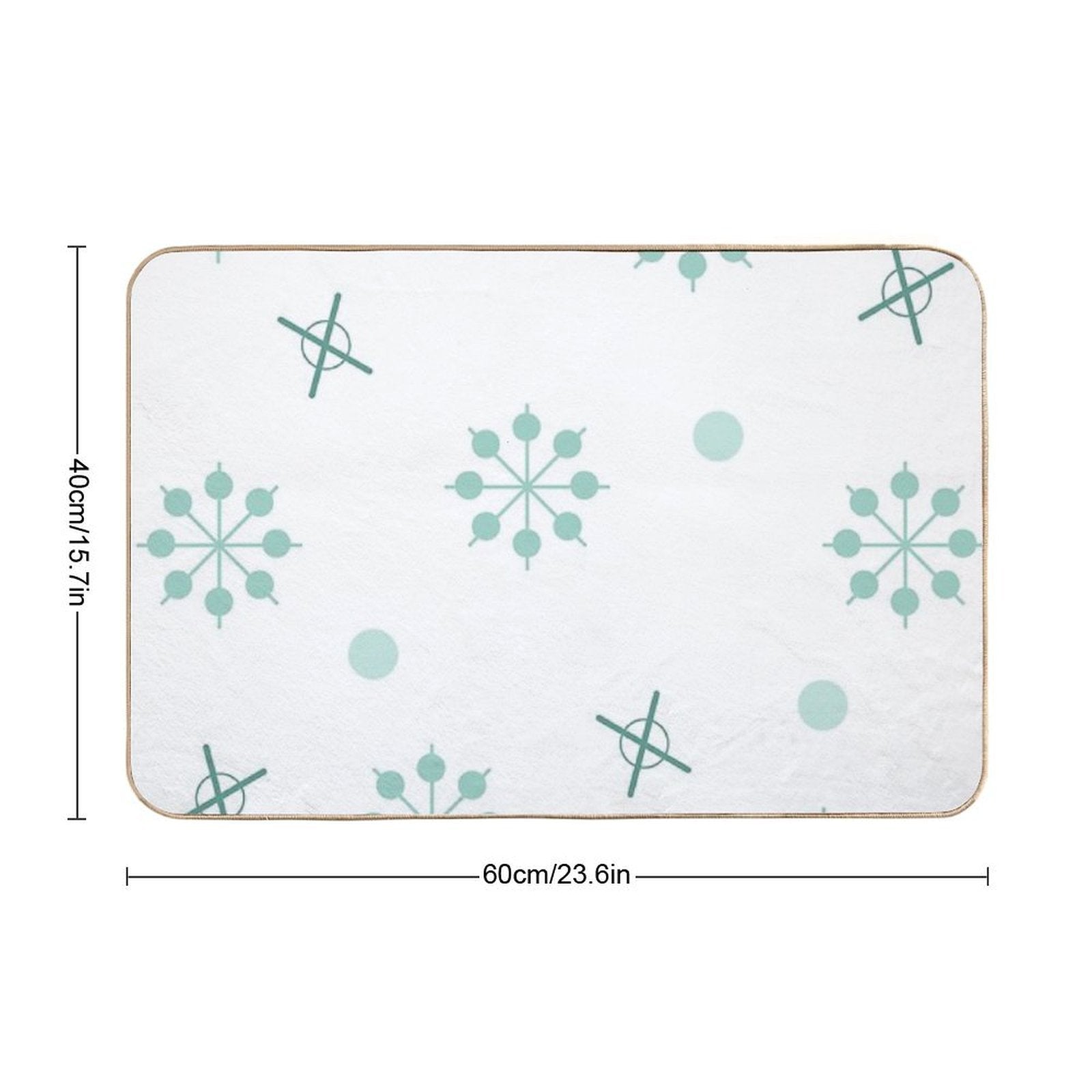 Atomic Age Sputnik Starbursts Winter Green  Easy To Clean Bath Mat