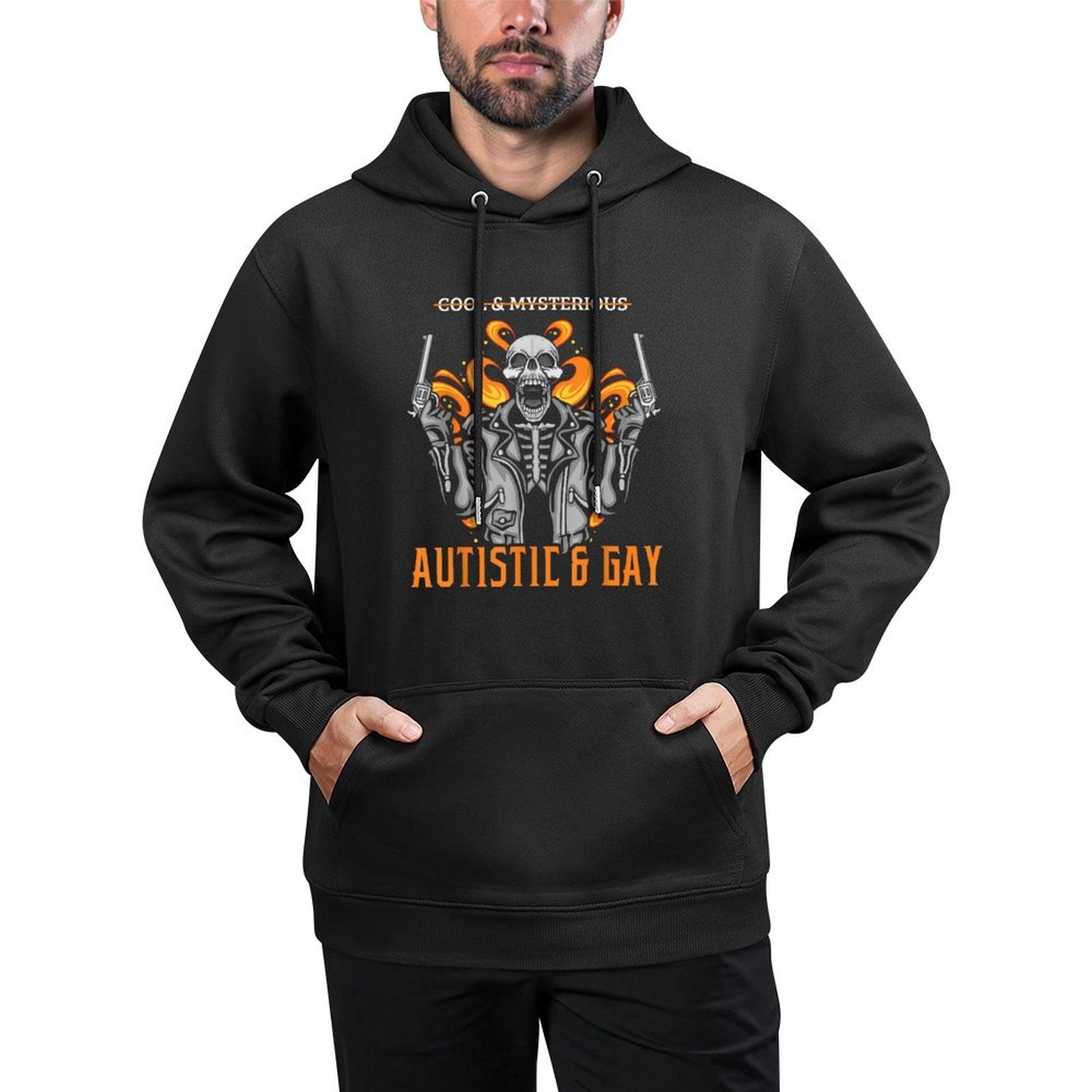 Autistic And Gay Skeleton - Funny Autism Meme Relaxed Fit Hoodie
