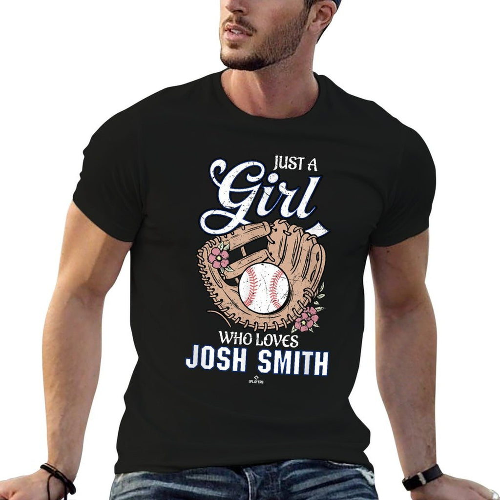Just A Girl Who Loves Josh Smith Texas Baseball MLBPA  Eco-friendly Material T-Shirt