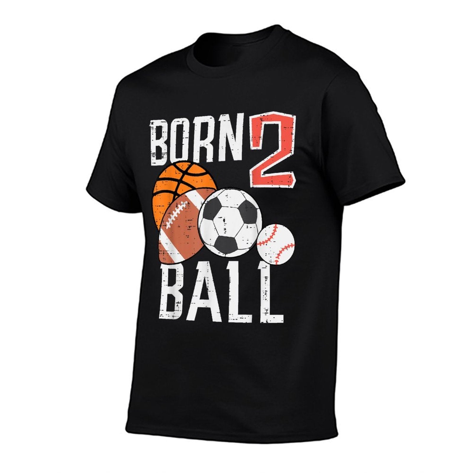 Born Basketball Football 2nd Birthday Toddler Boy Kid  Breathable T-Shirt