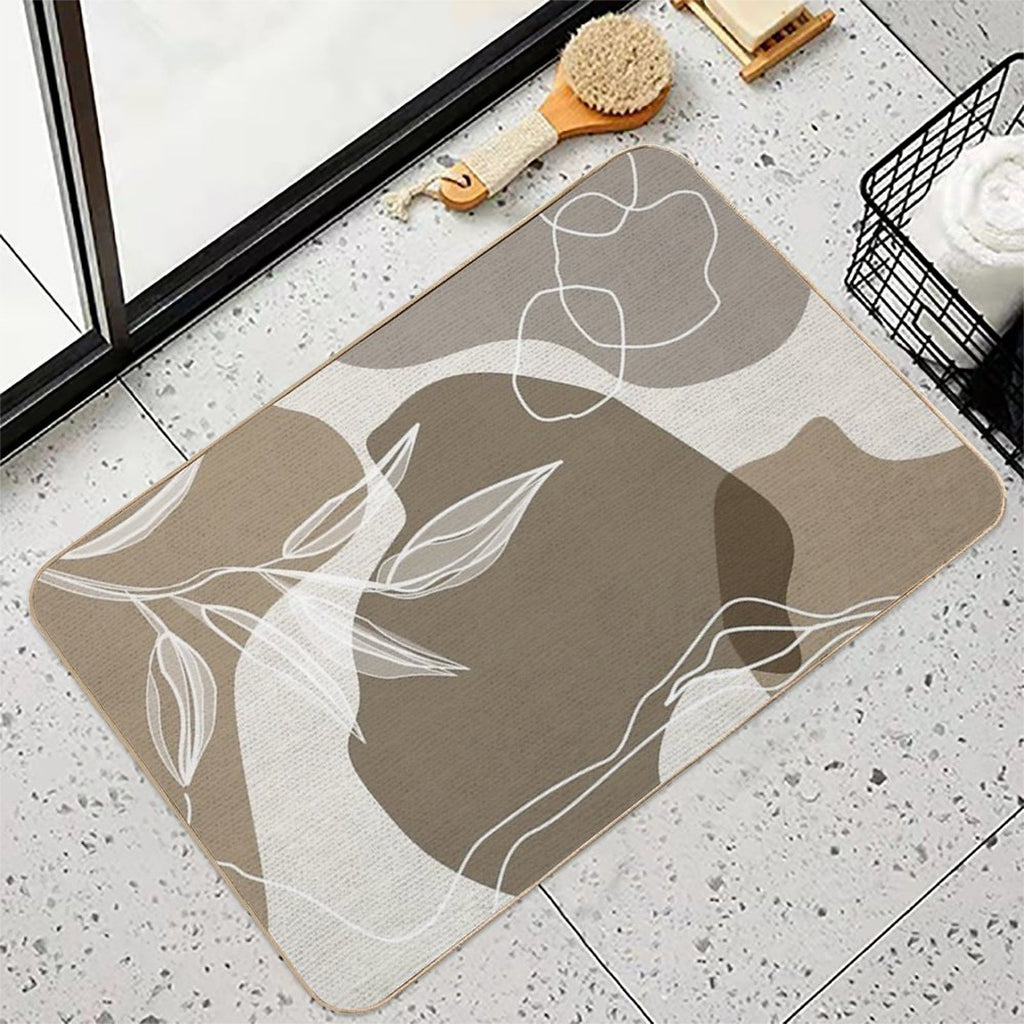 Leafy Lane in Neutral 1  Repositionable Bath Mat