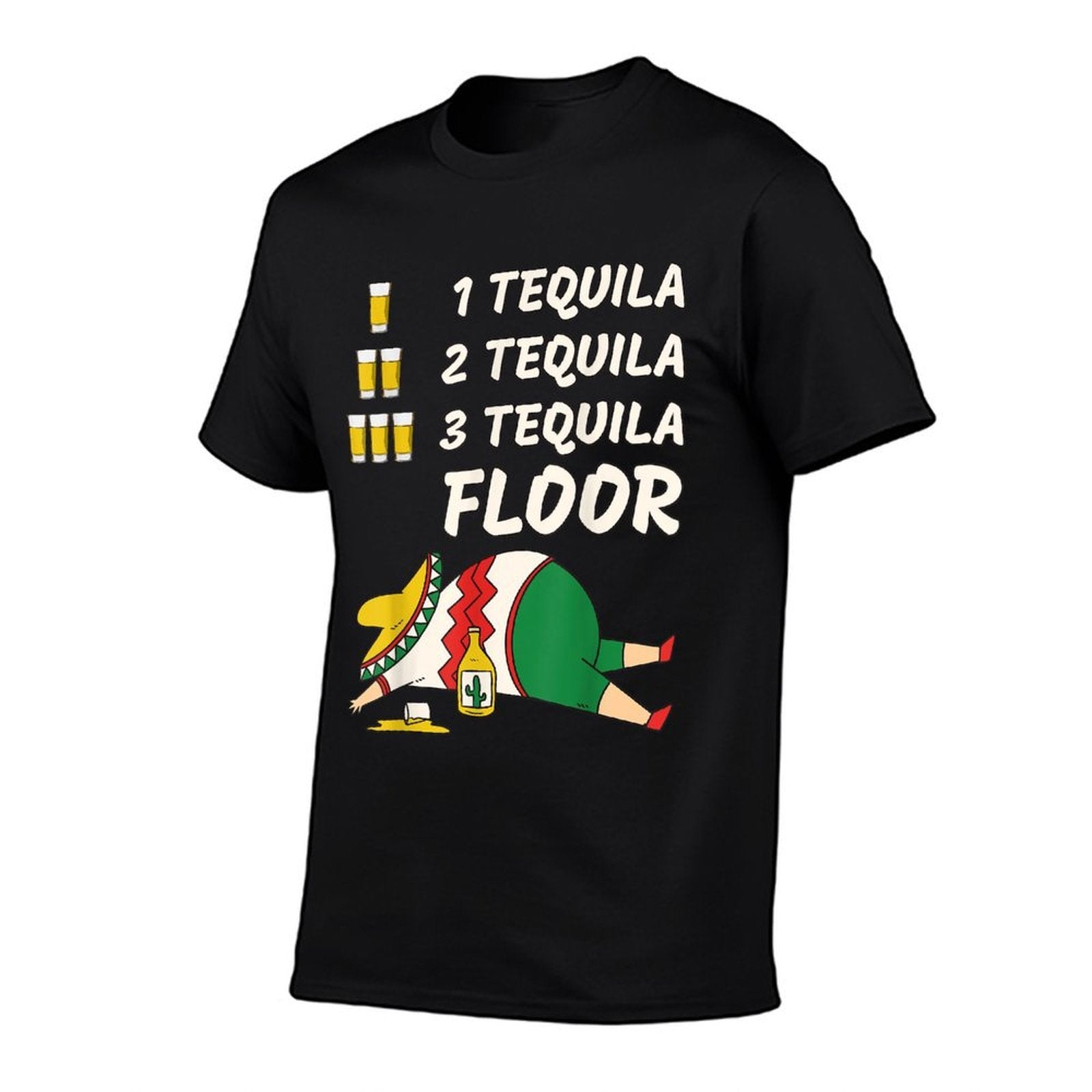 1 Tequila 2 Tequila 3 Tequila Floor - Funny Party Drinking  Heathered Texture T-Shirt