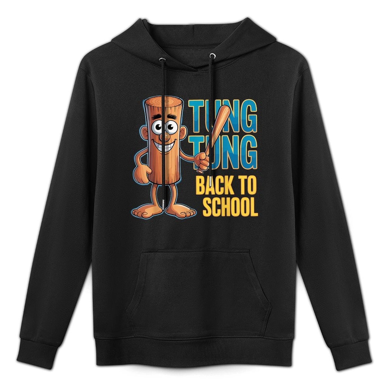 Kids Meme Italian Brainrot Tung Tung Tung Sahur School Pilling-Resistant Hoodie