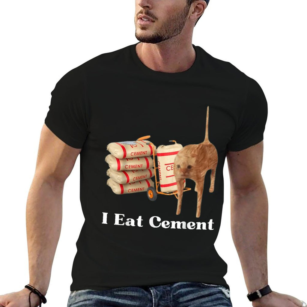 I Eat Cement Funny Cat Meme Internet Memes Funny Memes Gen-Z Comfortable T-Shirt